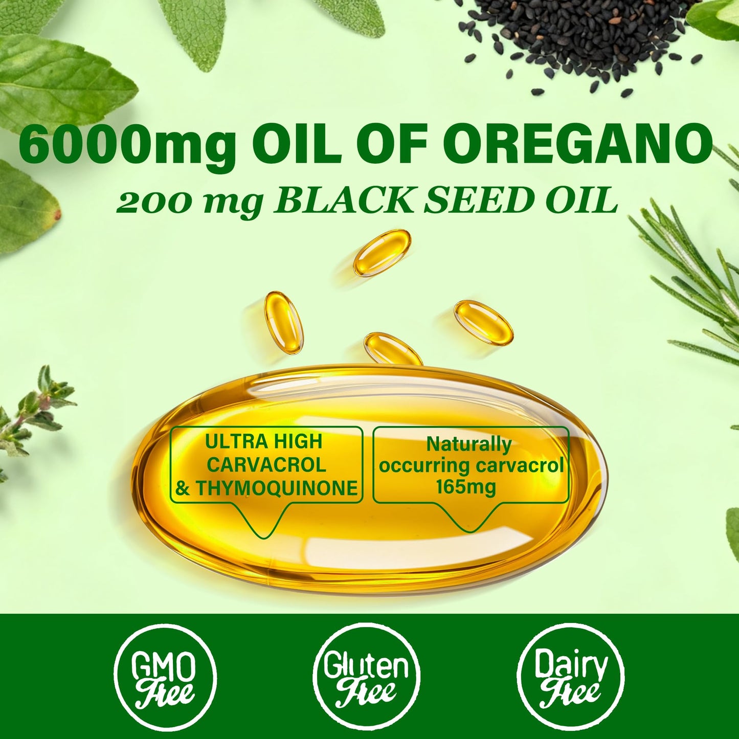 Trihood Oil of Oregano and Black Seed Oil Softgels 300