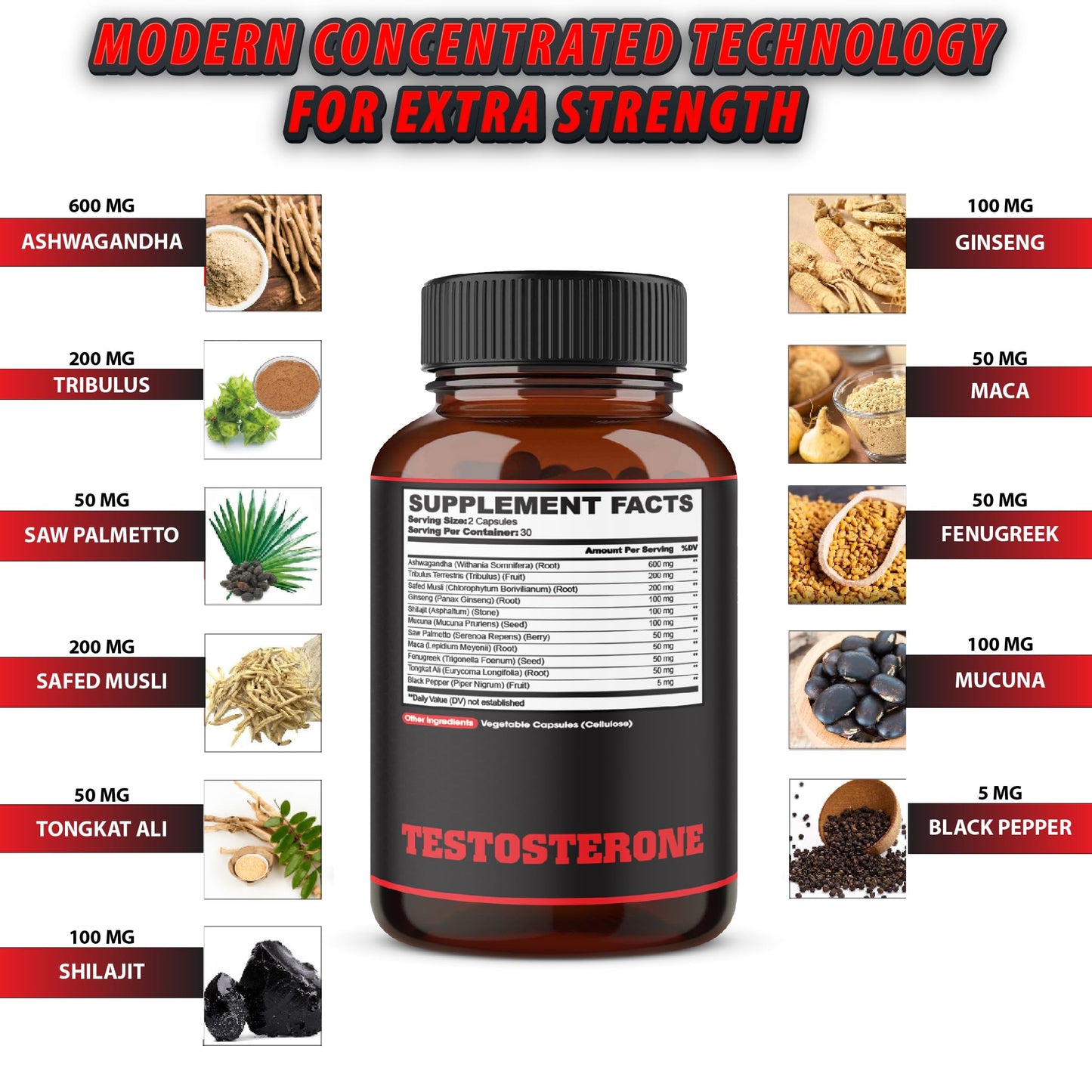 agobi Herbal Test Support for Male Supplement Capsules 120 Count