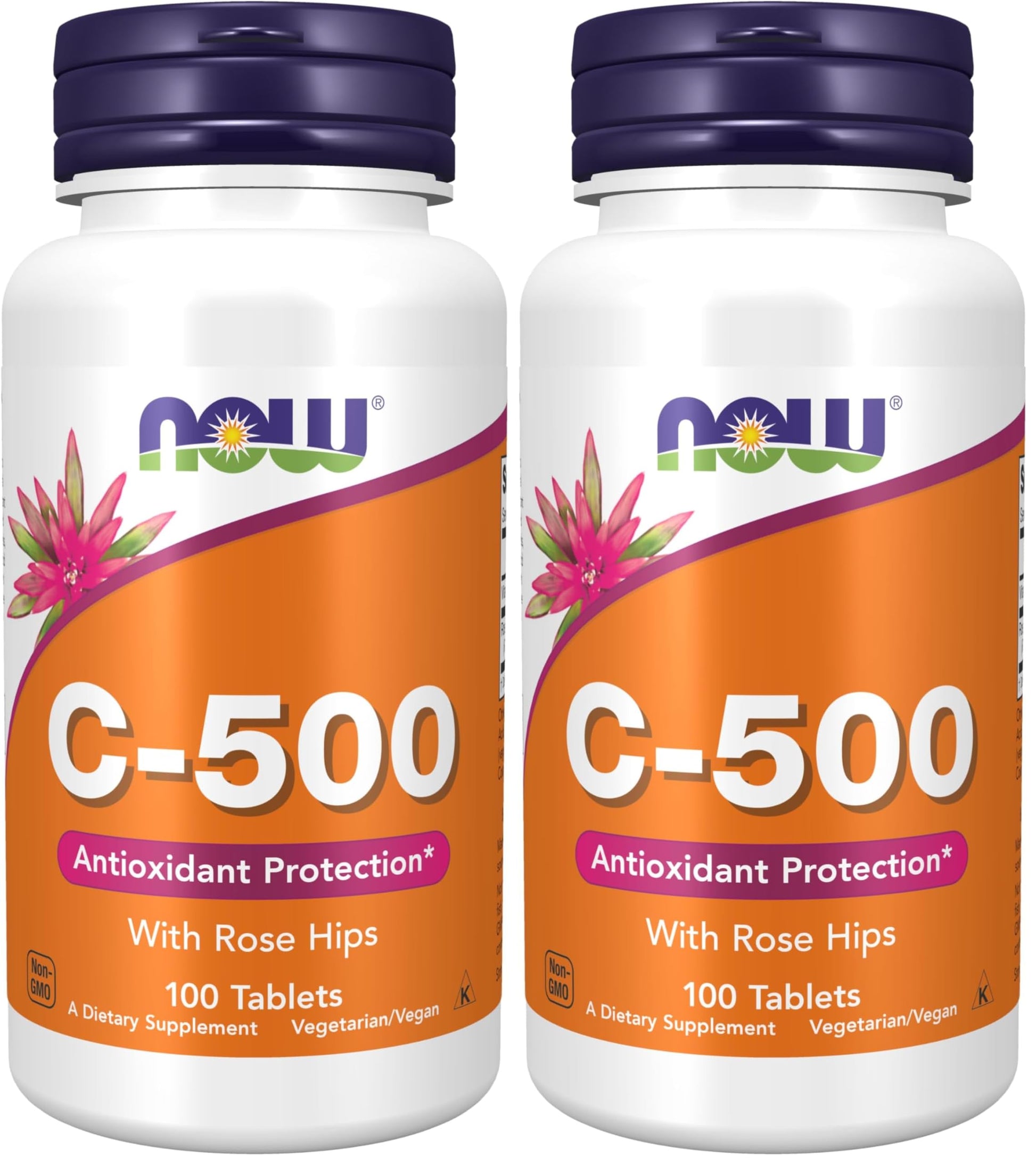 NOW Foods Vitamin C-500 with Rose Hips, 200 Tablets