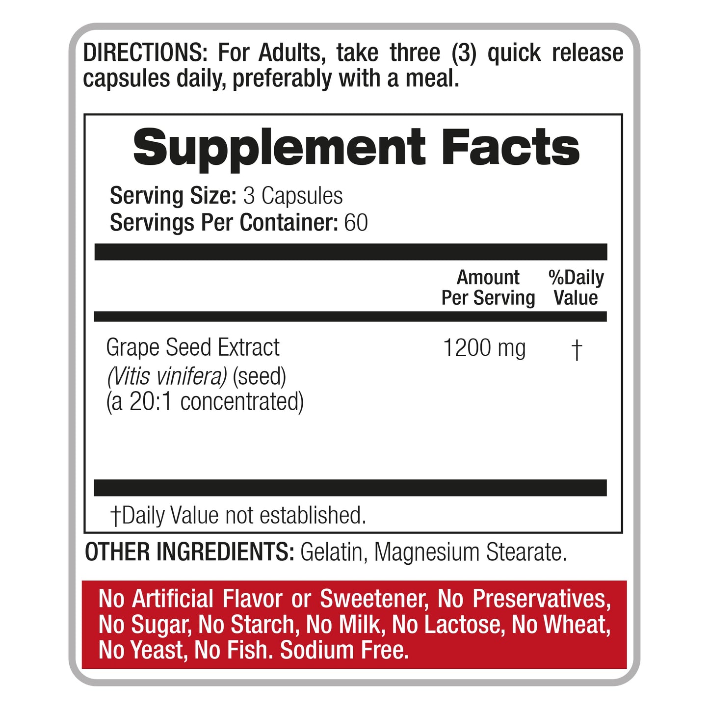 FITO MEDIC'S Grape Seed Capsules 180 Count