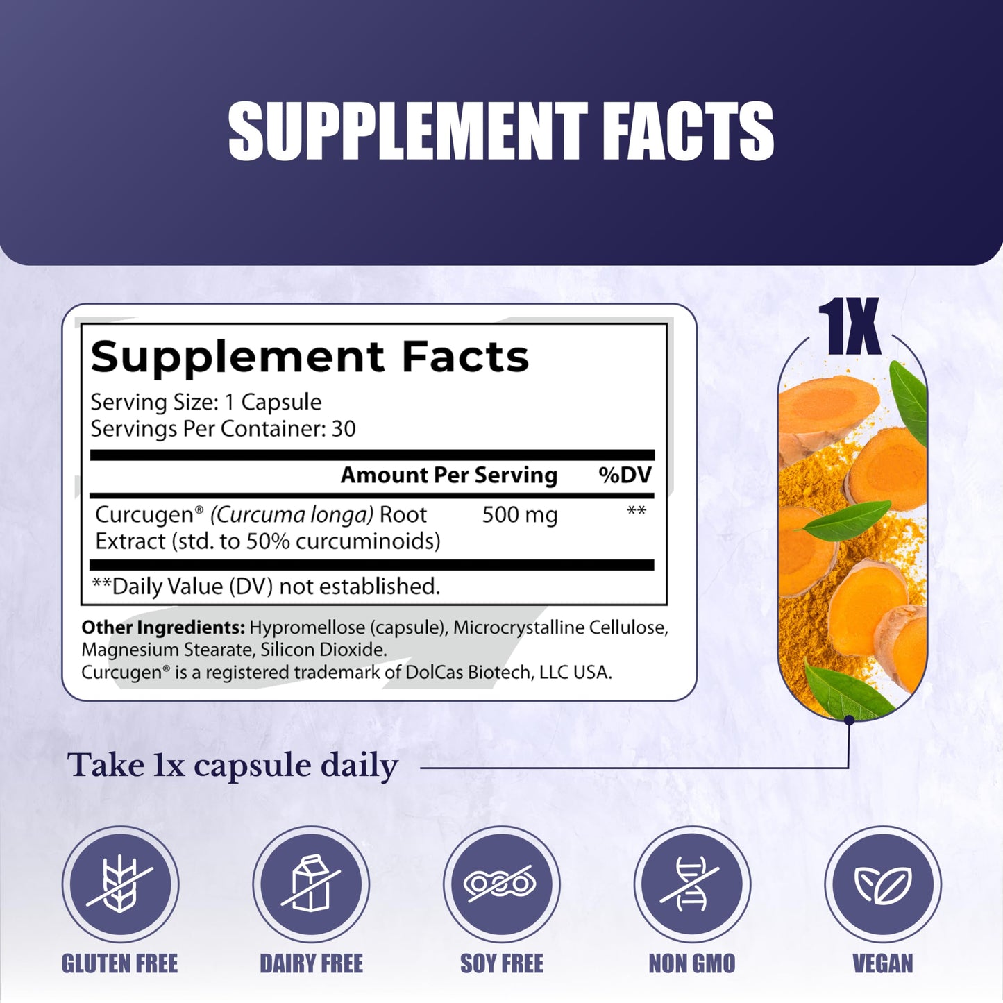Nation Health MD Curcumin Extract Supplement Capsule, 30 Count