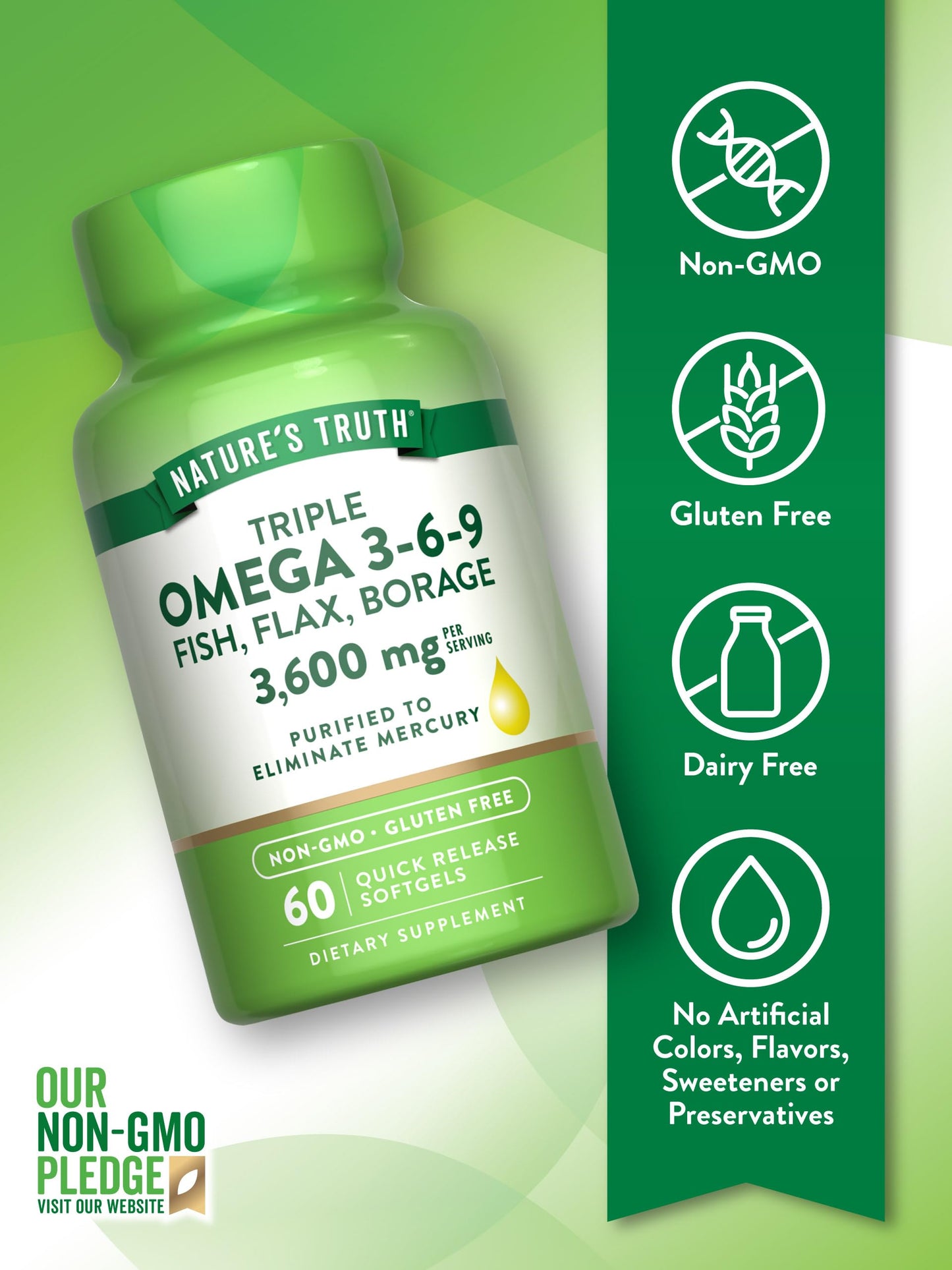 Nature's Truth Triple Omega 3-6-9 Softgels 60 Count