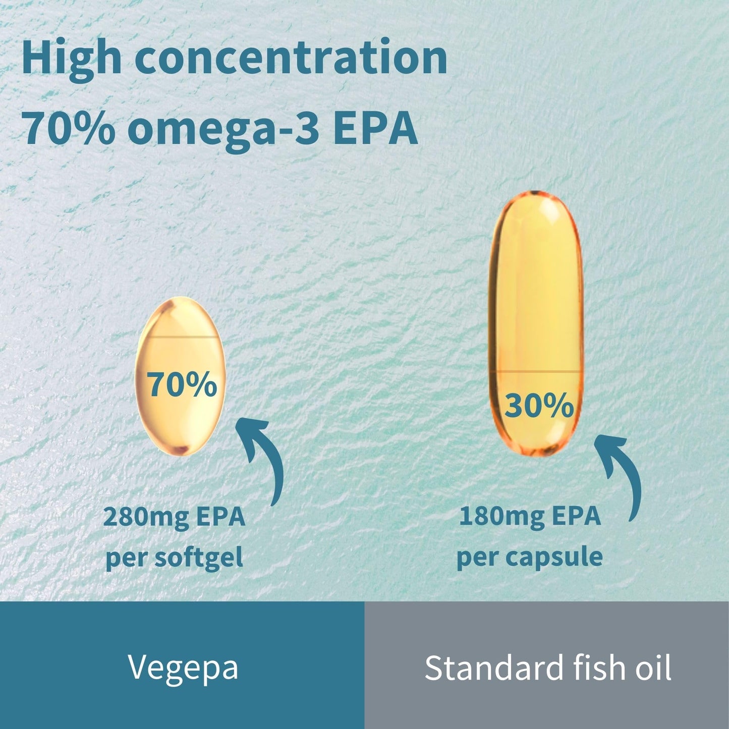 Igennus Healthcare Nutrition Vegepa Omega 3 Wild Fish Oil & Evening Primrose Oil Blend 60 Softgels