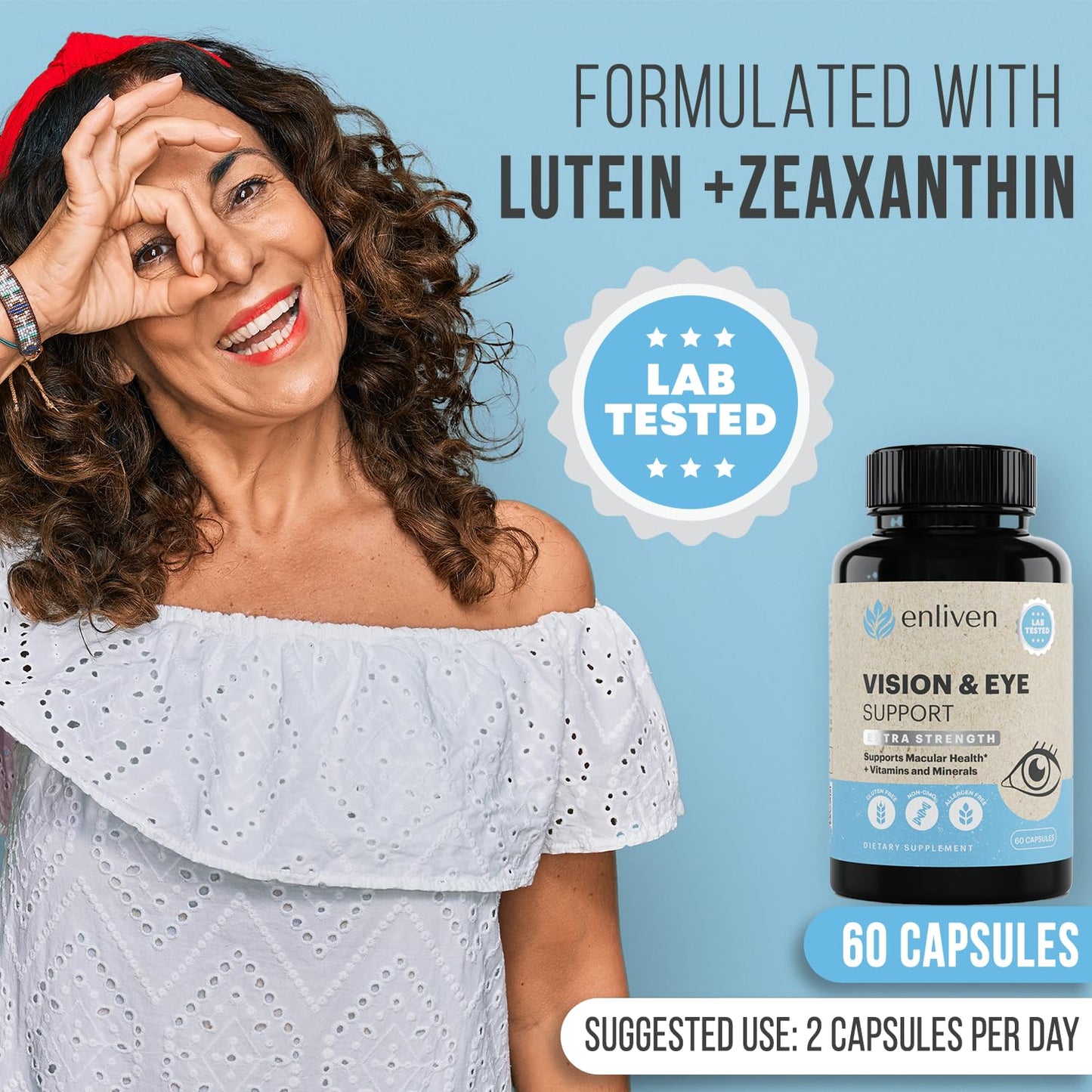 enliven Lutein and Zeaxanthin Eye Health Supplement 60 Capsules
