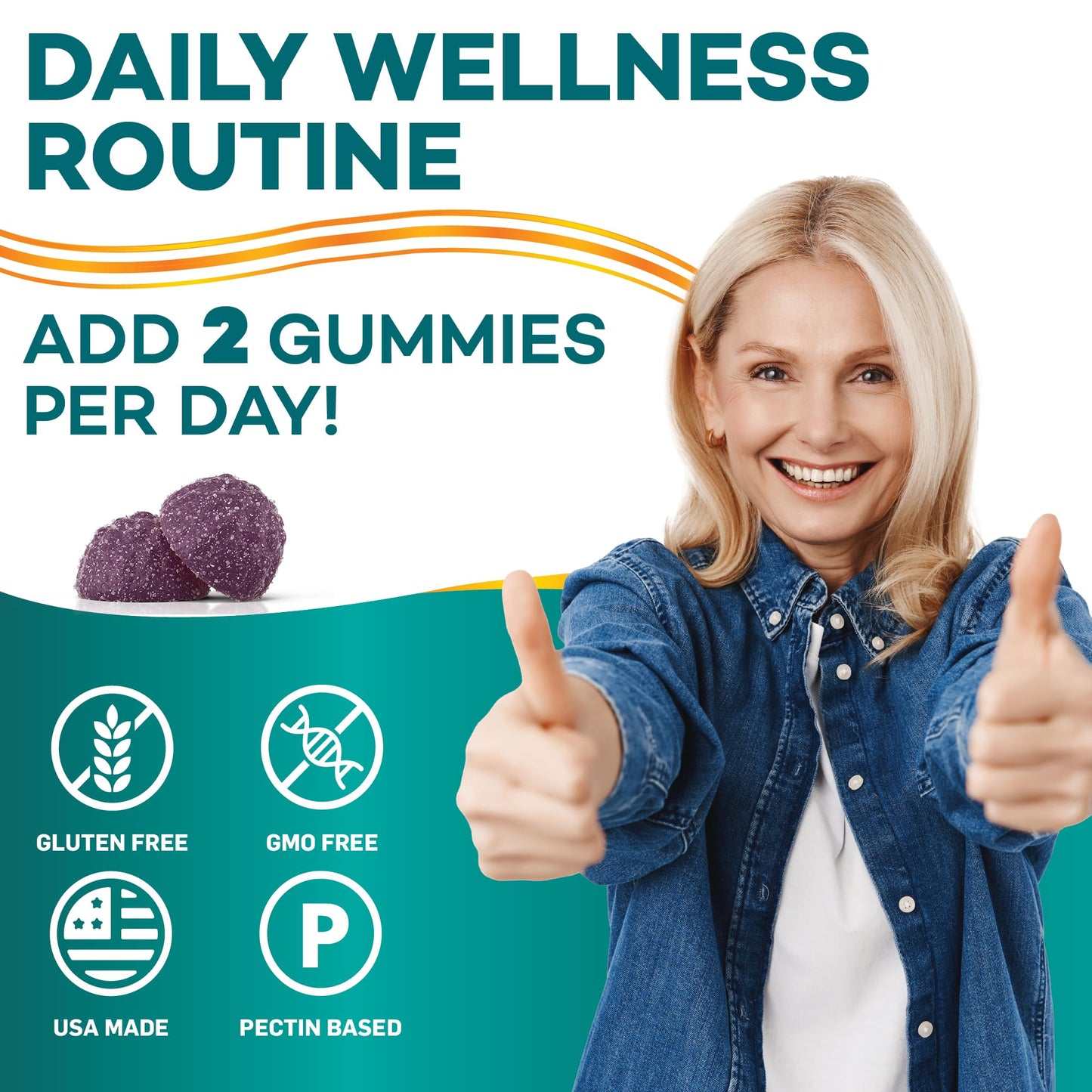 PAYÉ Zinc Gummies 50 mg, Daily Support, Immune System*, Enzyme Functions*, Natural Energy*, 70 Gummies