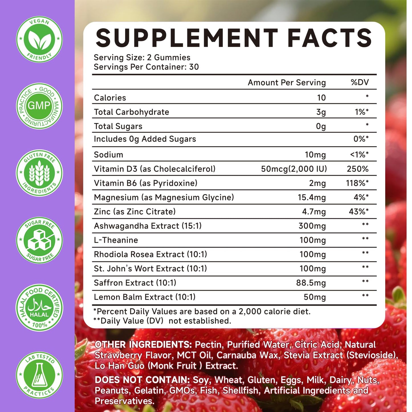 Mchokuu Saffron Gummies for Kids & Adults 88.5 mg Supplement, 120 Count