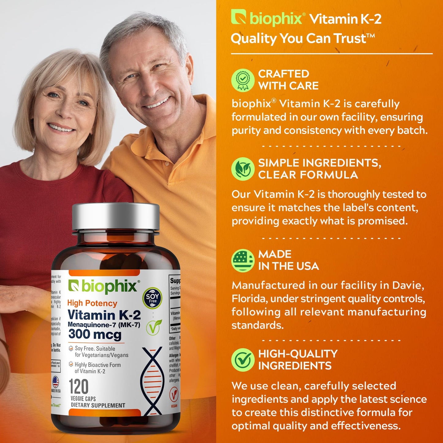 Biophix Vitamin K2 MK-7 300mcg, 120 Capsules