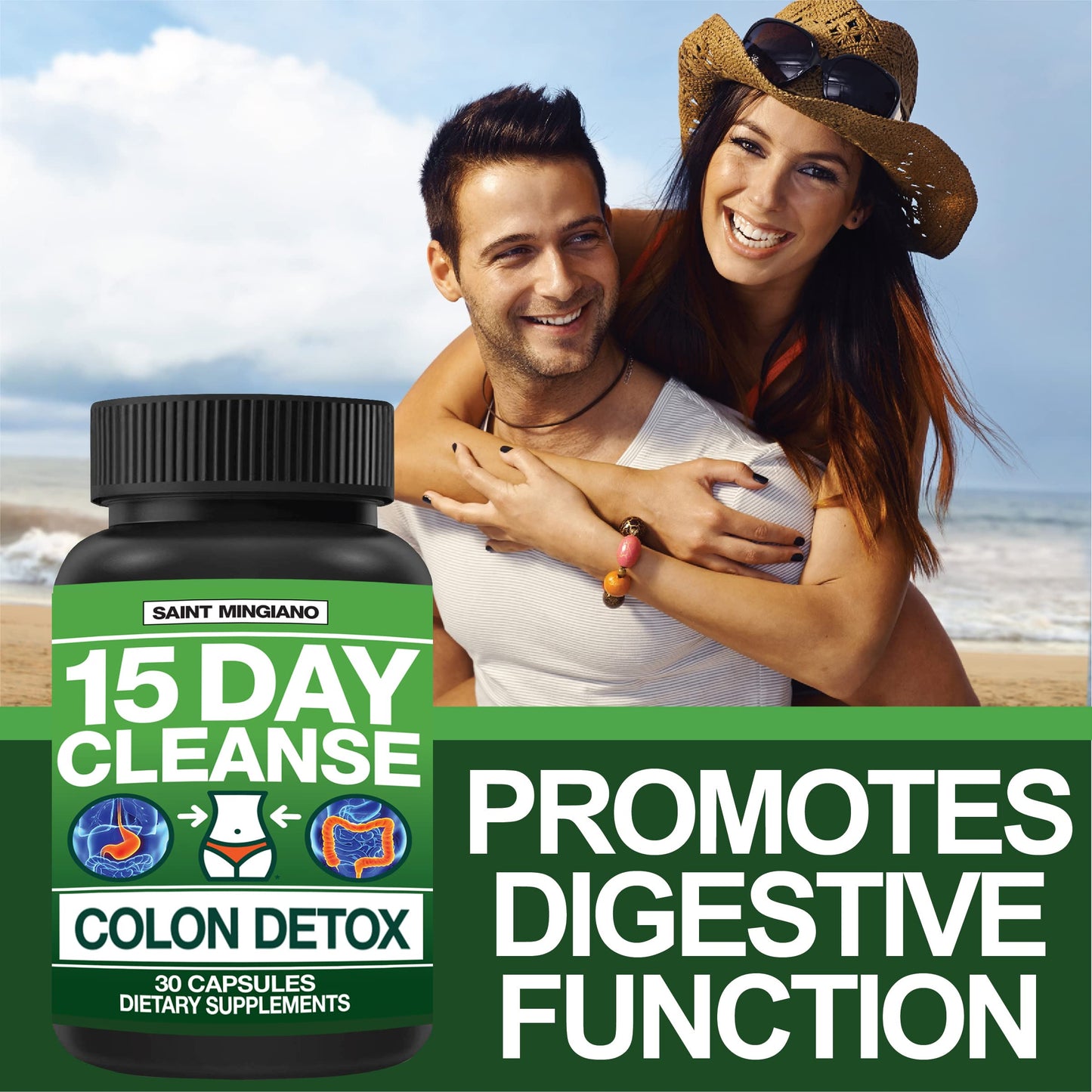 Saint Mingiano 15 Day Cleanse Colon Detox Capsule 30 Count