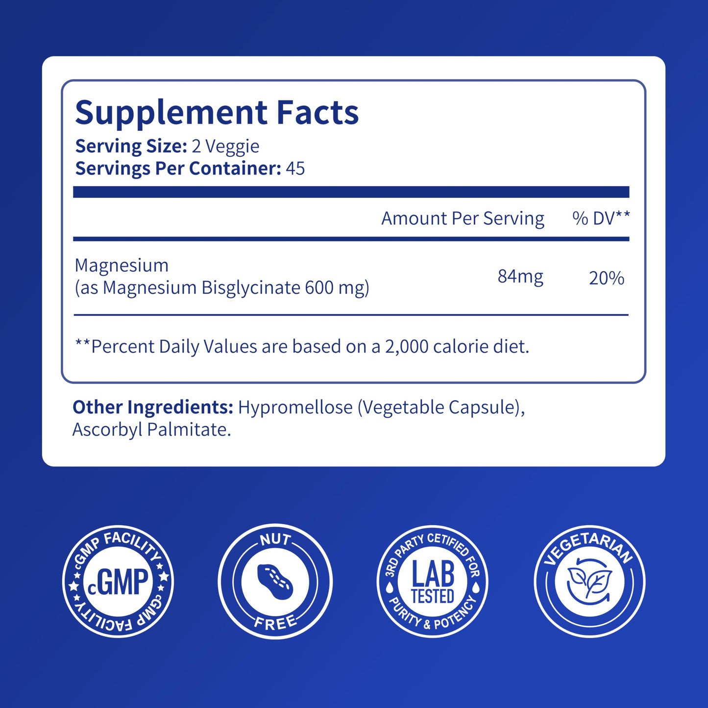 Vitarevive Magnesium Glycinate 600mg Tablet, 180 Tablets