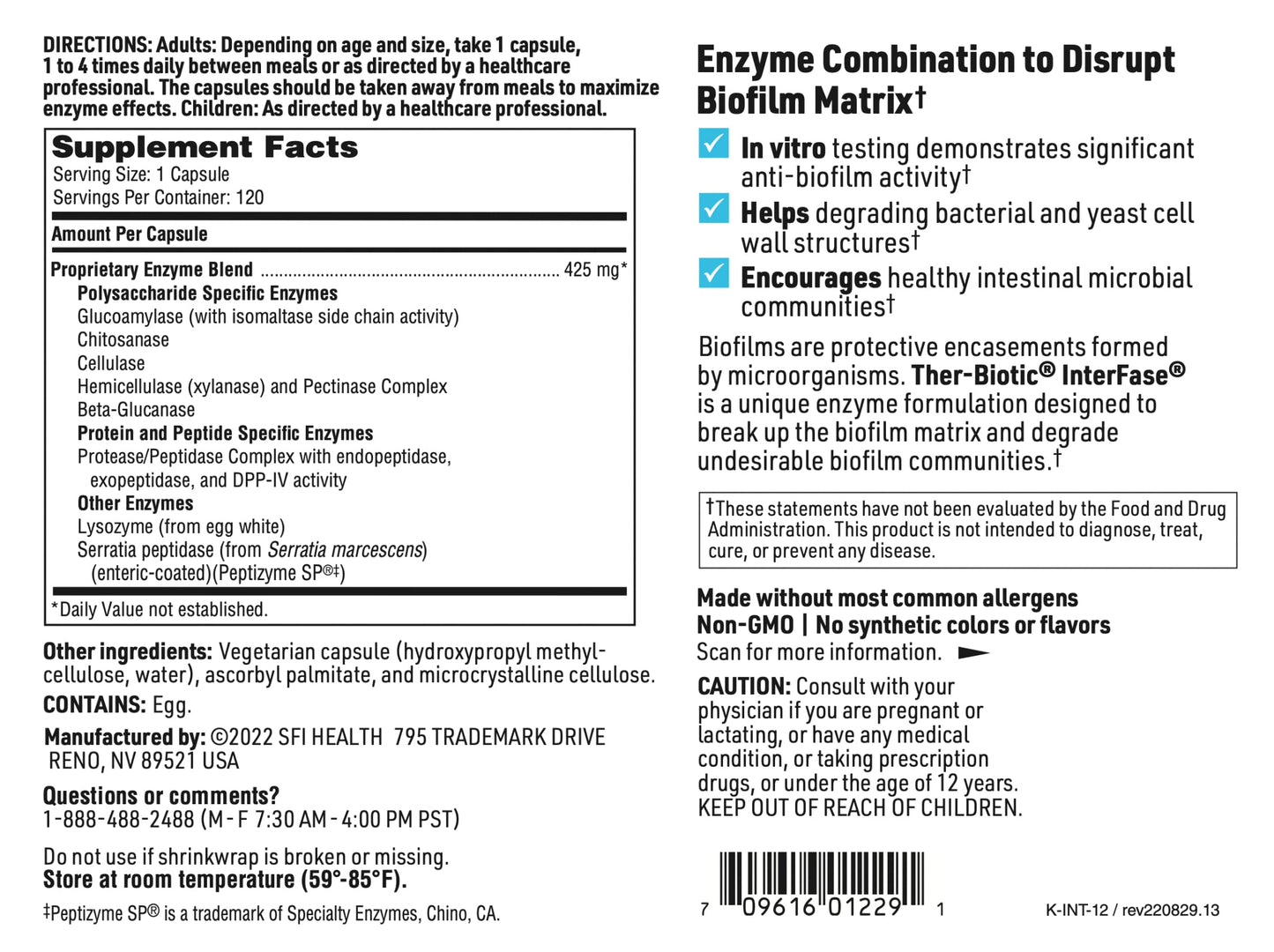 SFI Health Ther-Biotic InterFase Capsule 120