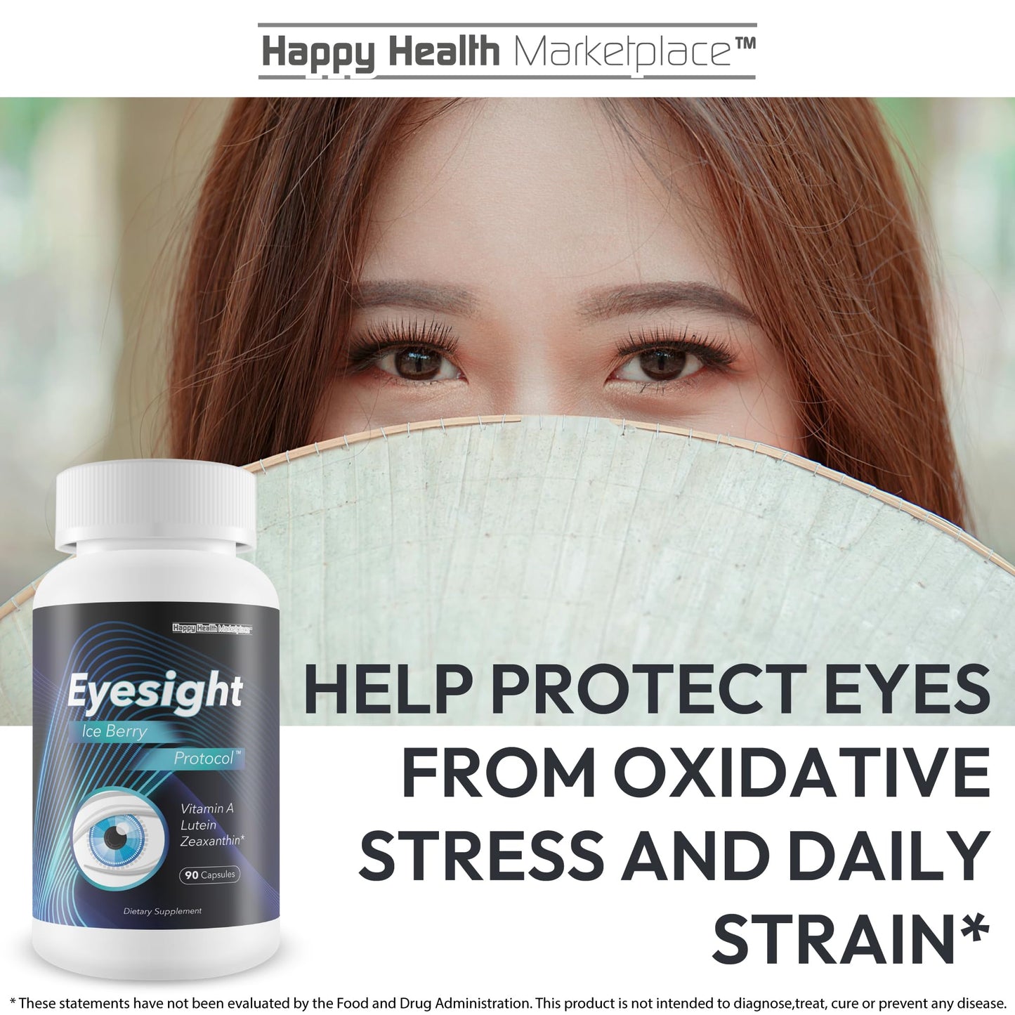 Happy Health Marketplace Eyesight Ice Berry Protocol Lutein Zeaxanthin Capsules, 90 Count