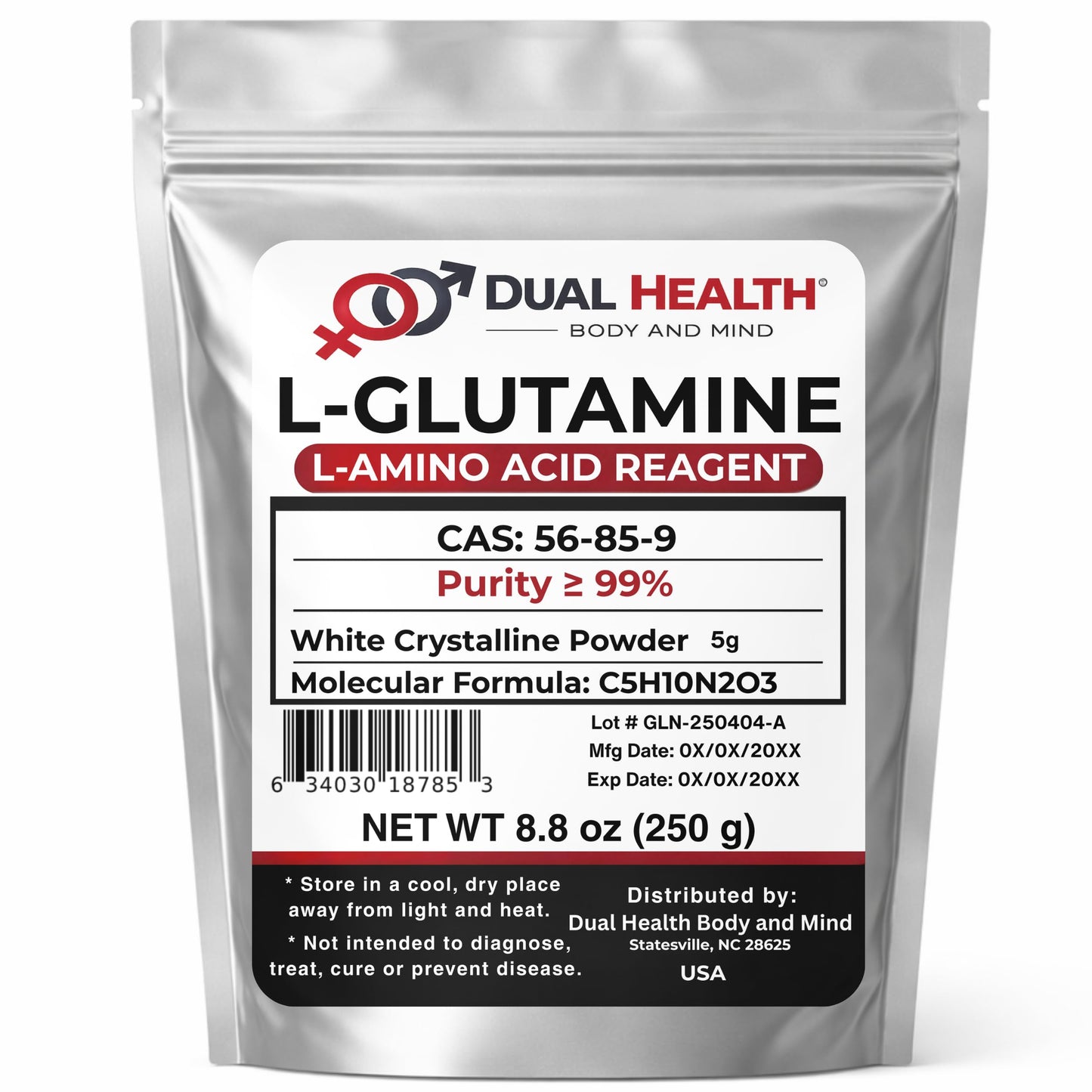 Dual Health Body & Mind L-Glutamine Powder 8.82 oz (Pack of 1)