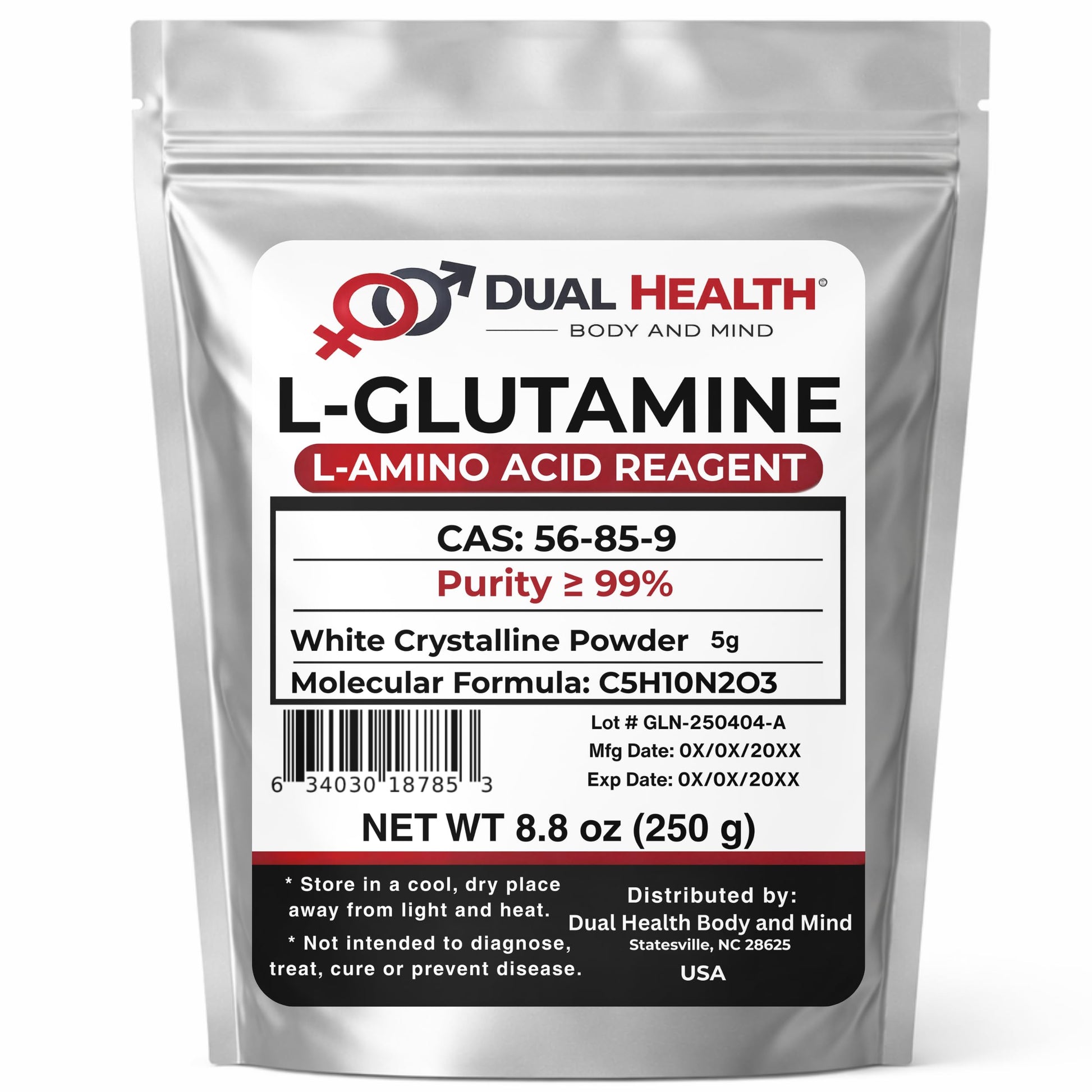 Dual Health Body & Mind L-Glutamine Powder 8.82 oz (Pack of 1)