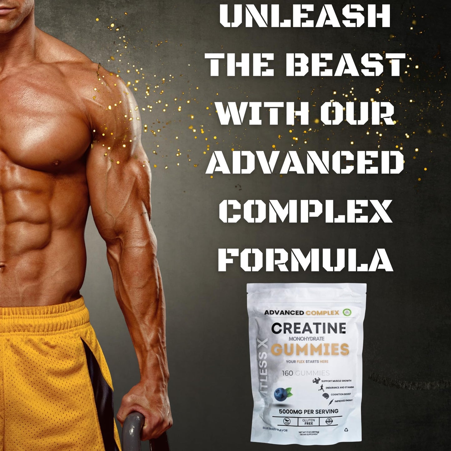 LMTLESS X Creatine Gummies Monohydrate with B12 160 Gummies