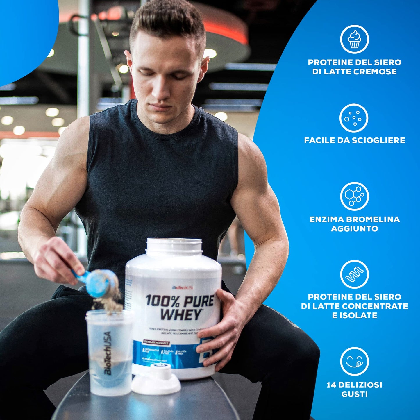BioTechUSA 100% Pure Whey Protein Powder Bourbon Vanilla, 5 lb (Pack of 1)