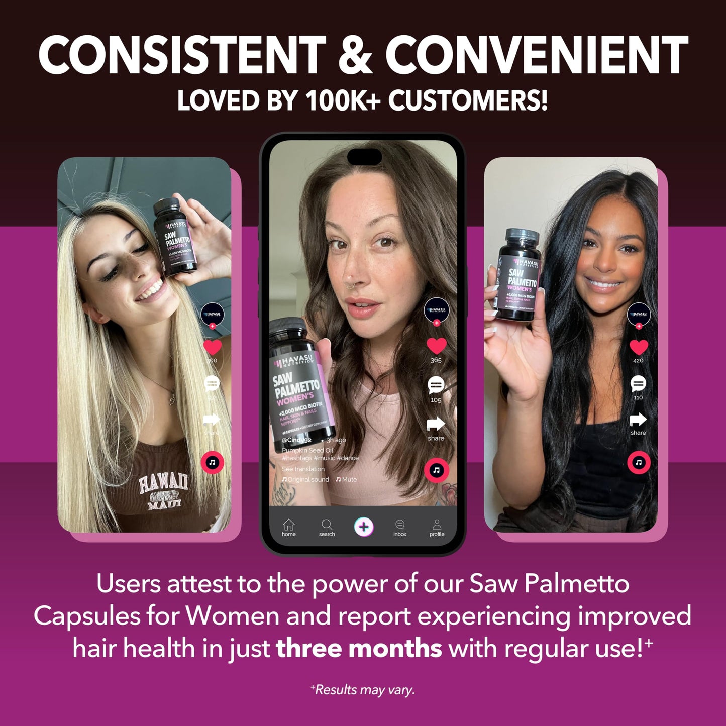 HAVASU NUTRITION Saw Palmetto for Women with Biotin 5000mcg Capsule 120 Count