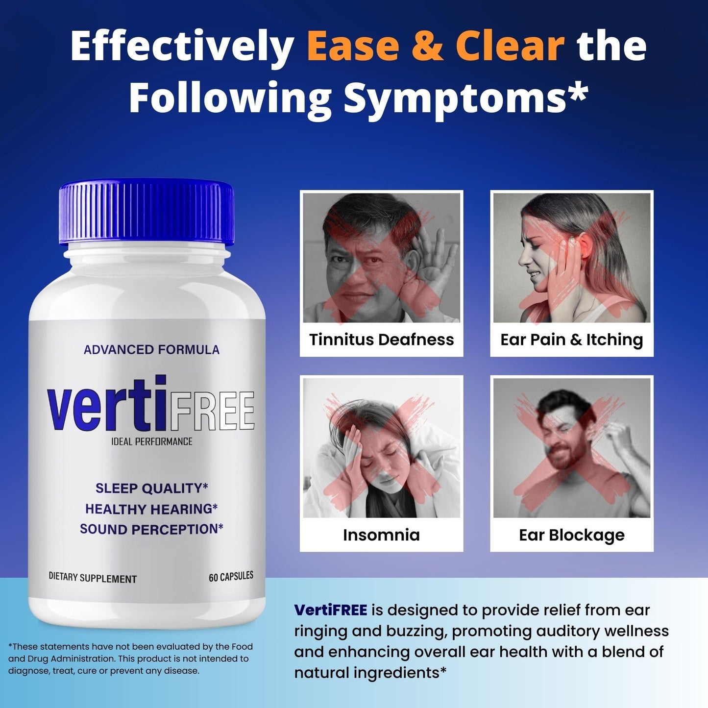 IDEAL PERFORMANCE Vertifree Tinnitus Relief 180 Capsules
