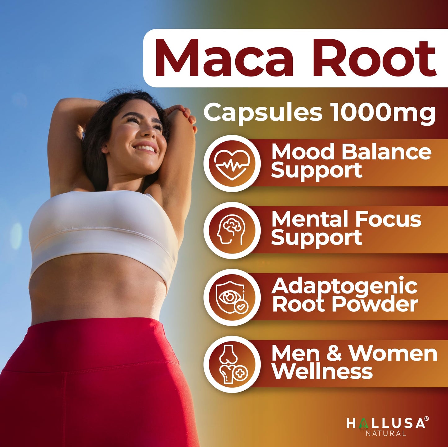 Hallusa Natural Maca Capsule 60 Count