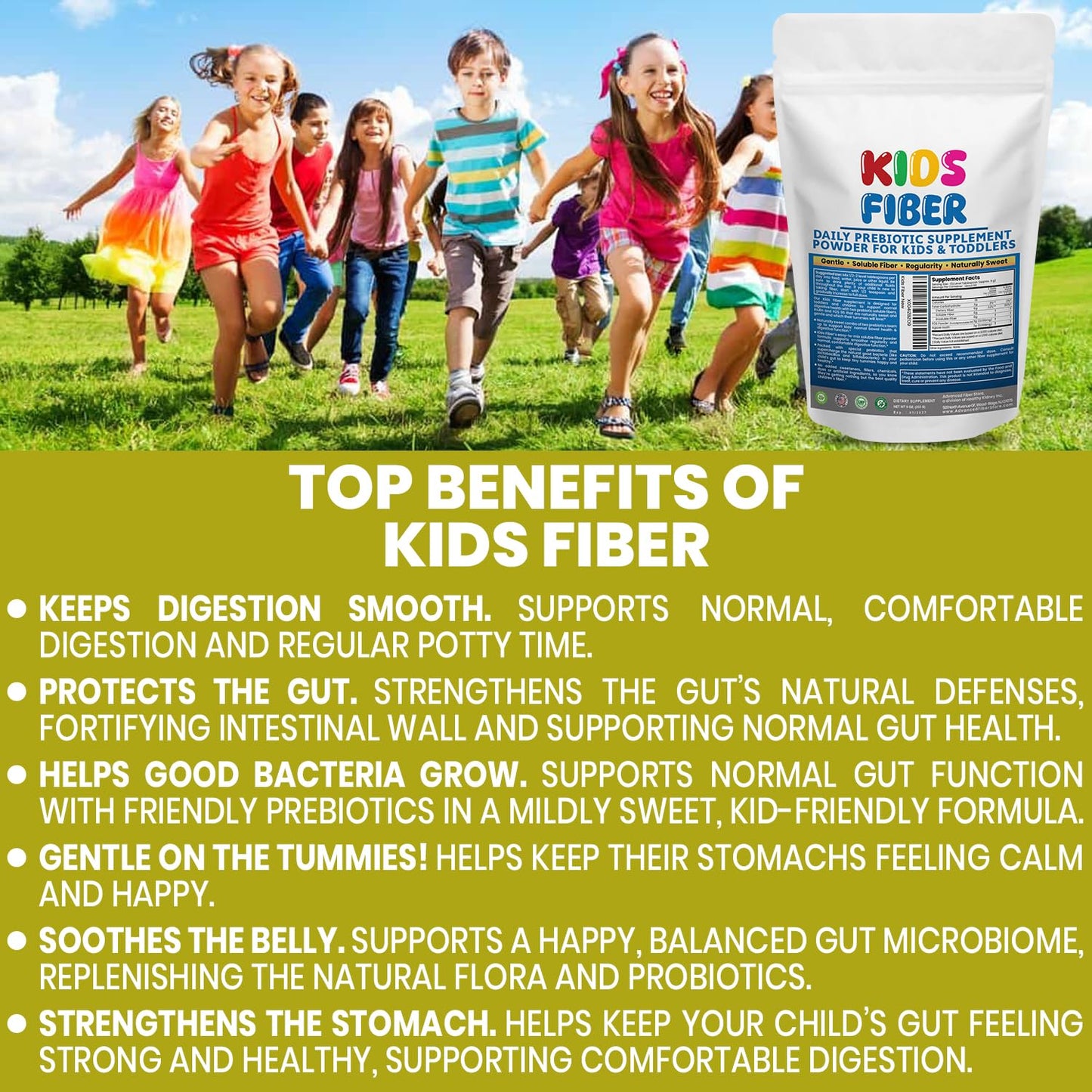 Kidney Restore Kids Fiber for Constipation Relief Powder 48 Servings