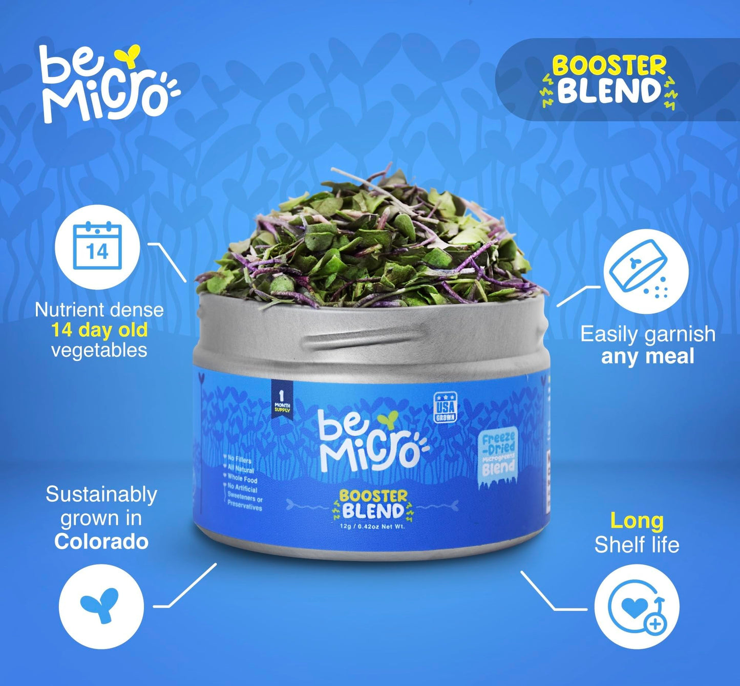 BeMicro Whole Food Microgreens Powder 0.1764 oz (5 g)