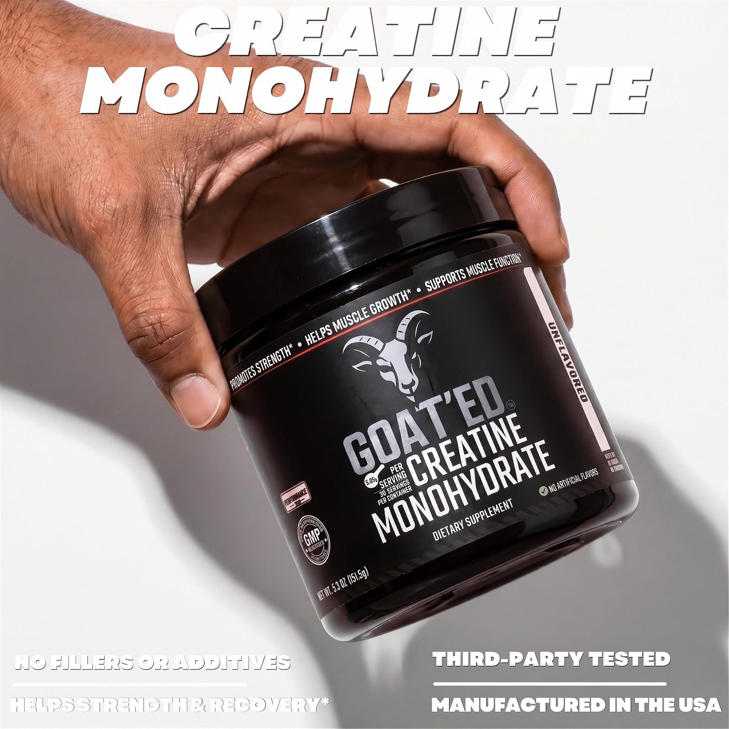 GOAT'ED Creatine Monohydrate Powder 5.3 Ounce