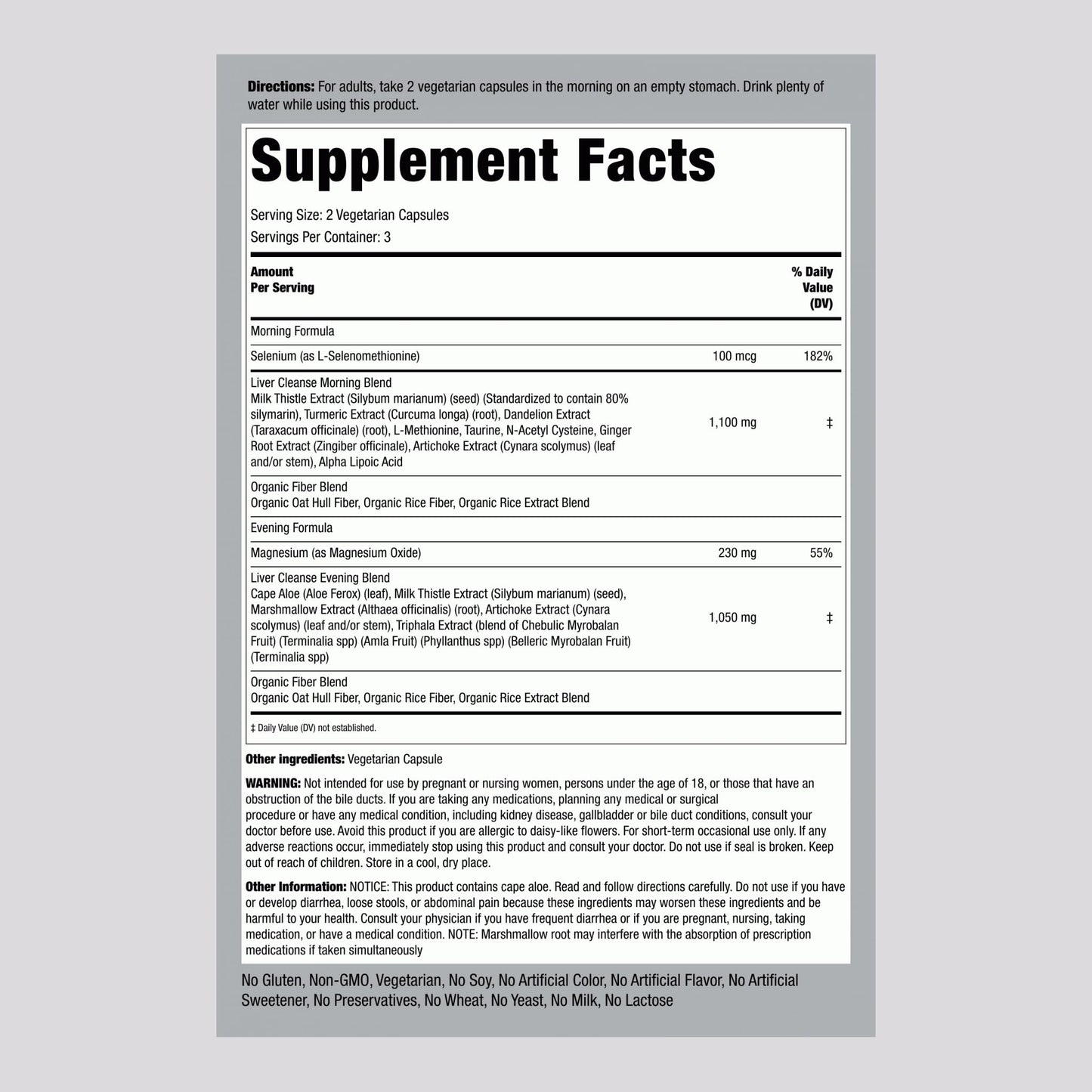 Piping Rock 3-Day Liver Cleanse Capsules, 12 Count