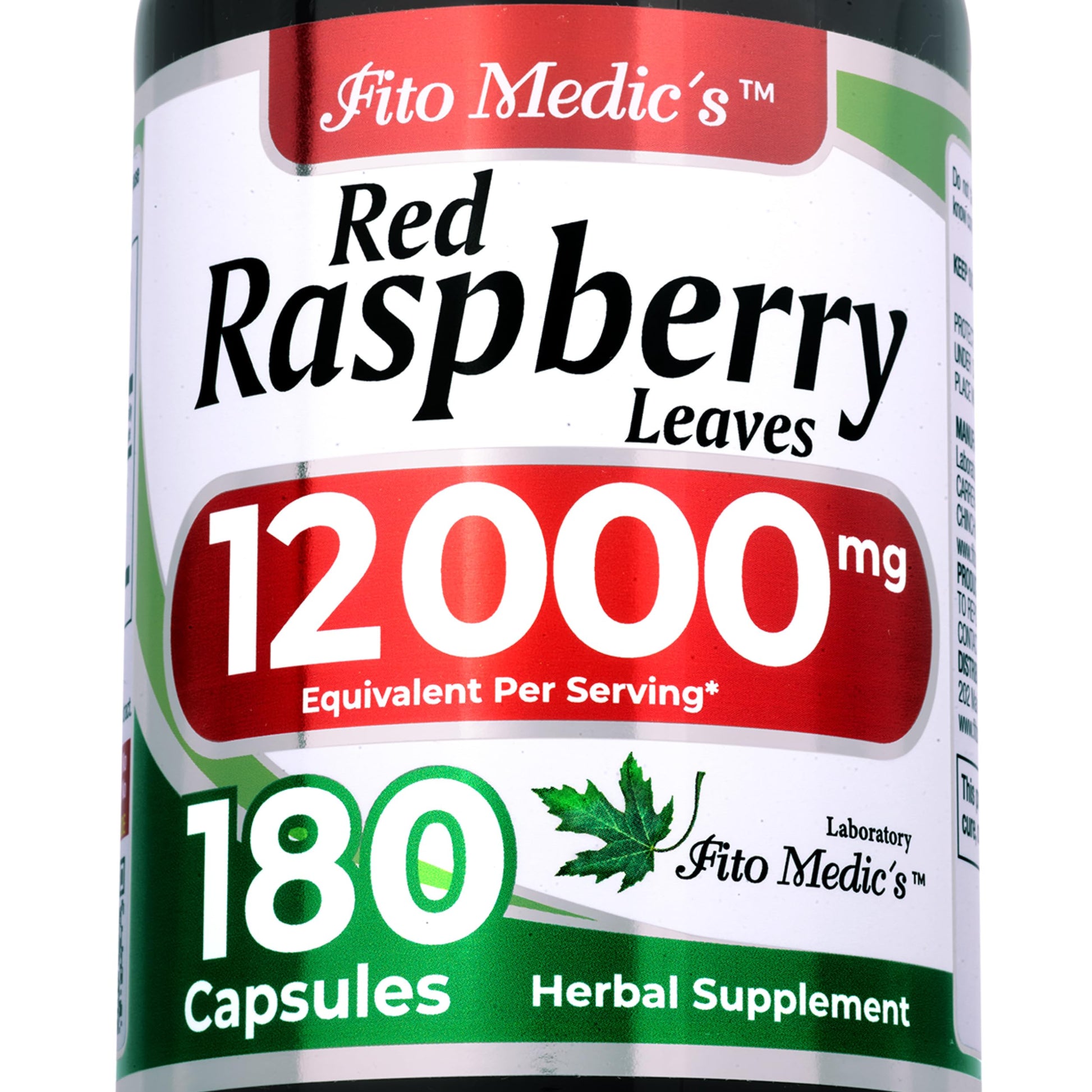 FITO MEDIC'S Red Raspberry Leaf Capsules 180 Count
