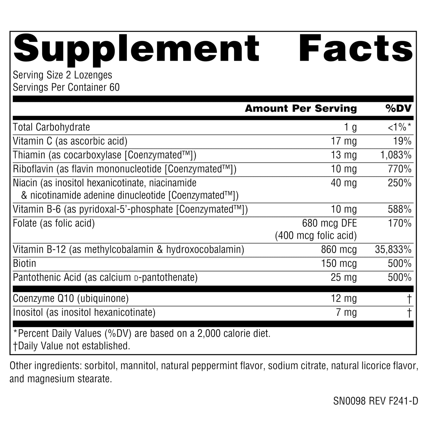 Source Naturals Coenzymate B Complex Lozenges 120