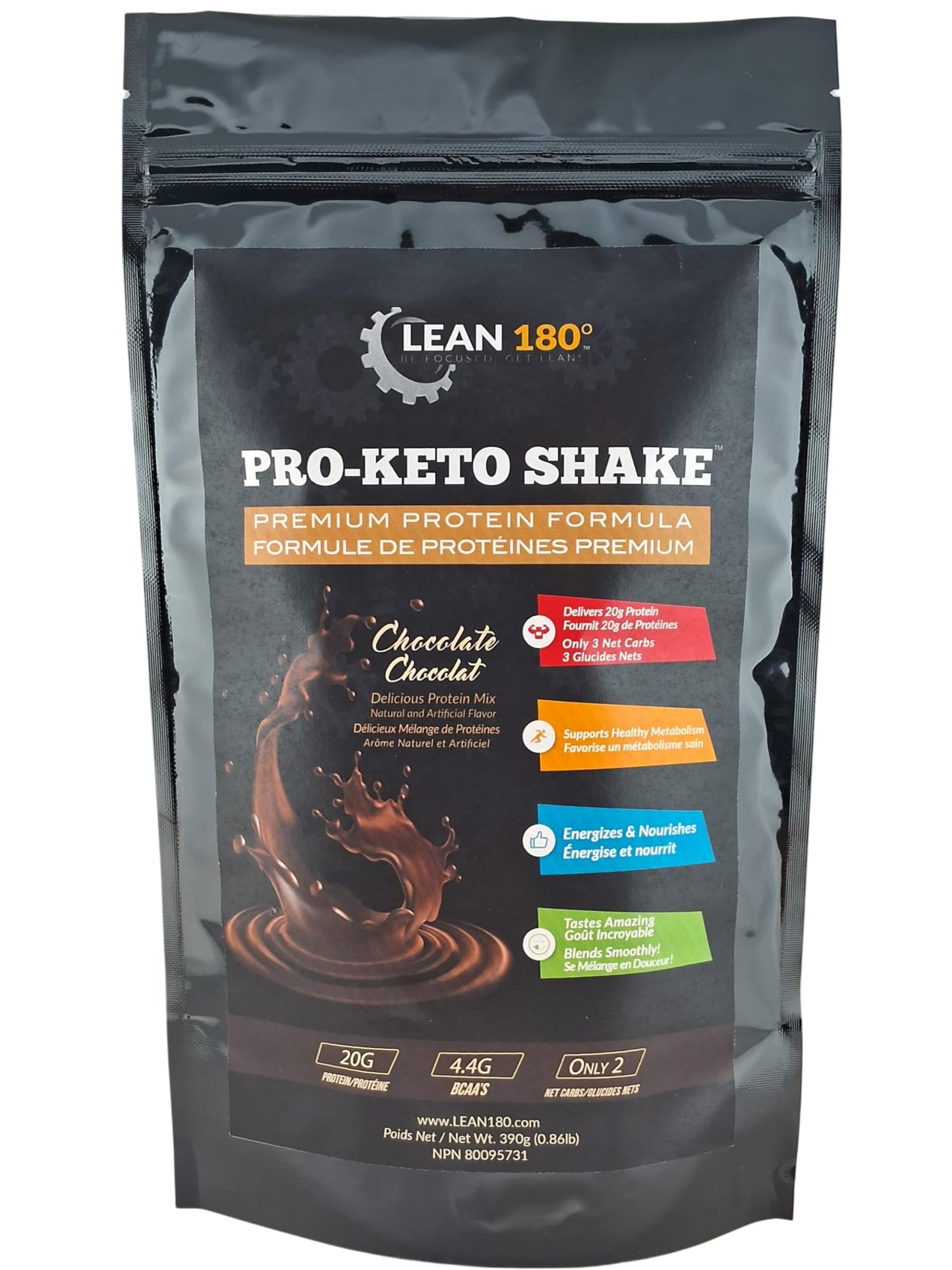 Lean 180 Pro-Keto Shake Powder, 13.65 oz (Chocolate)