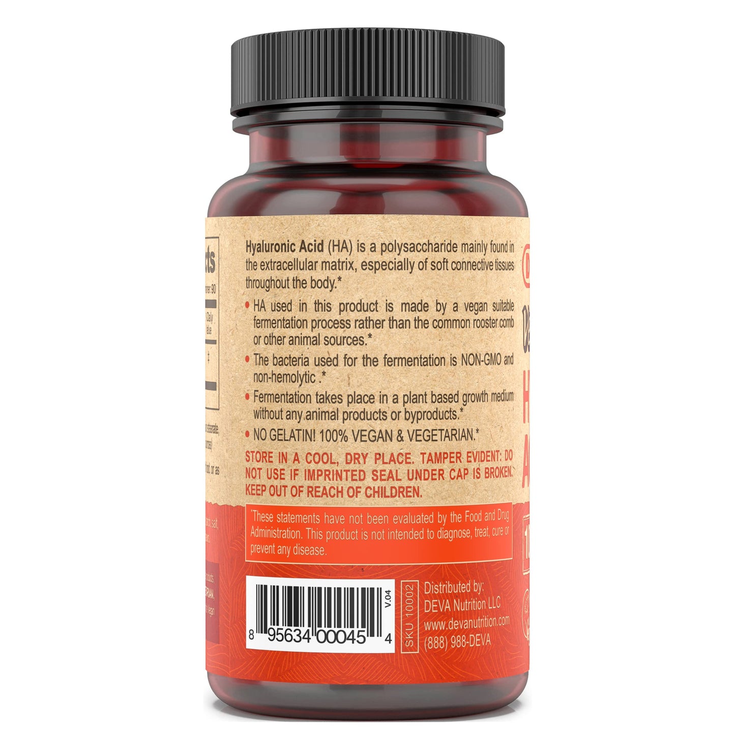 DEVA Vegan Hyaluronic Acid 100 mg 90 Tablets