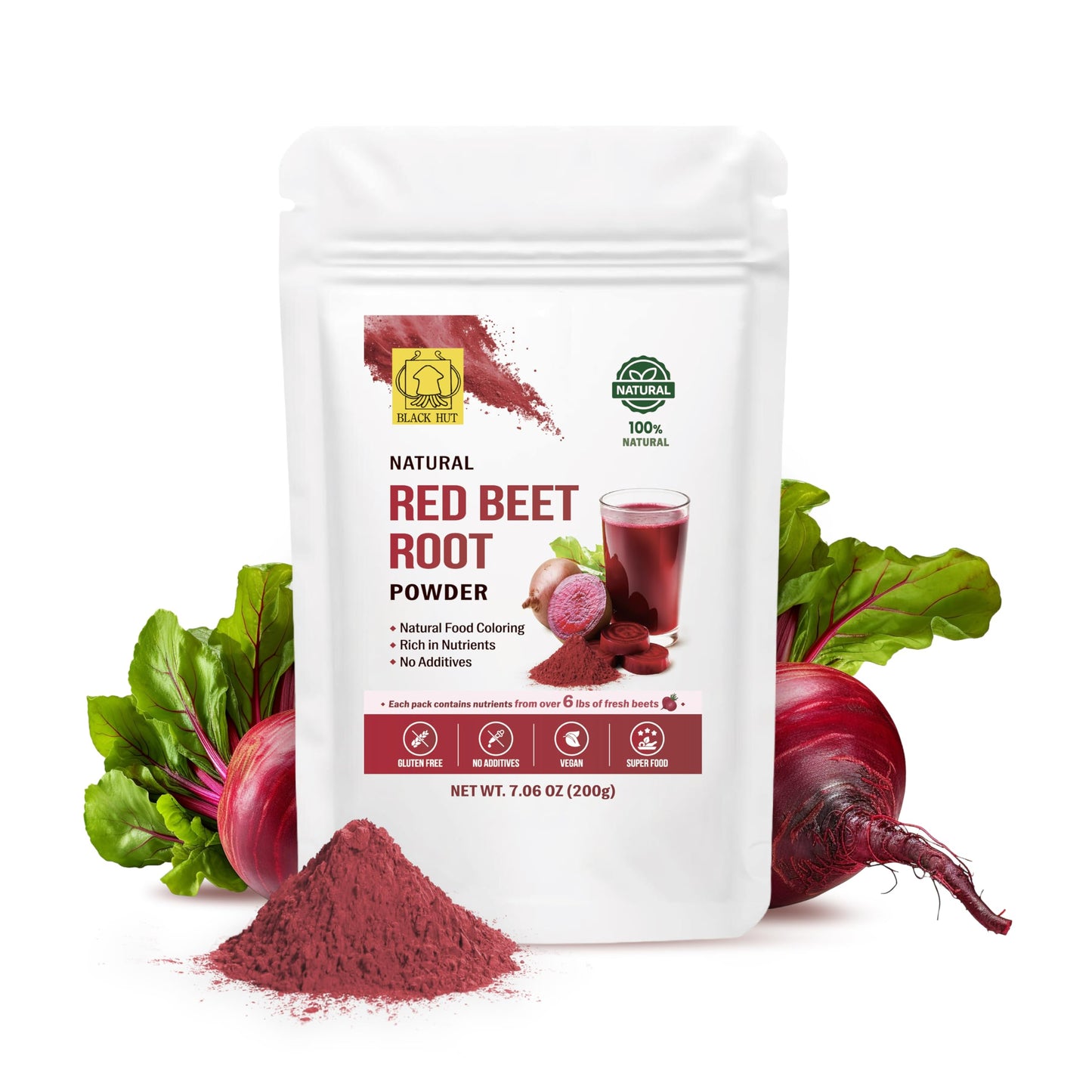 BLACK HUT Organic Red Beet Root Powder 7.06 oz