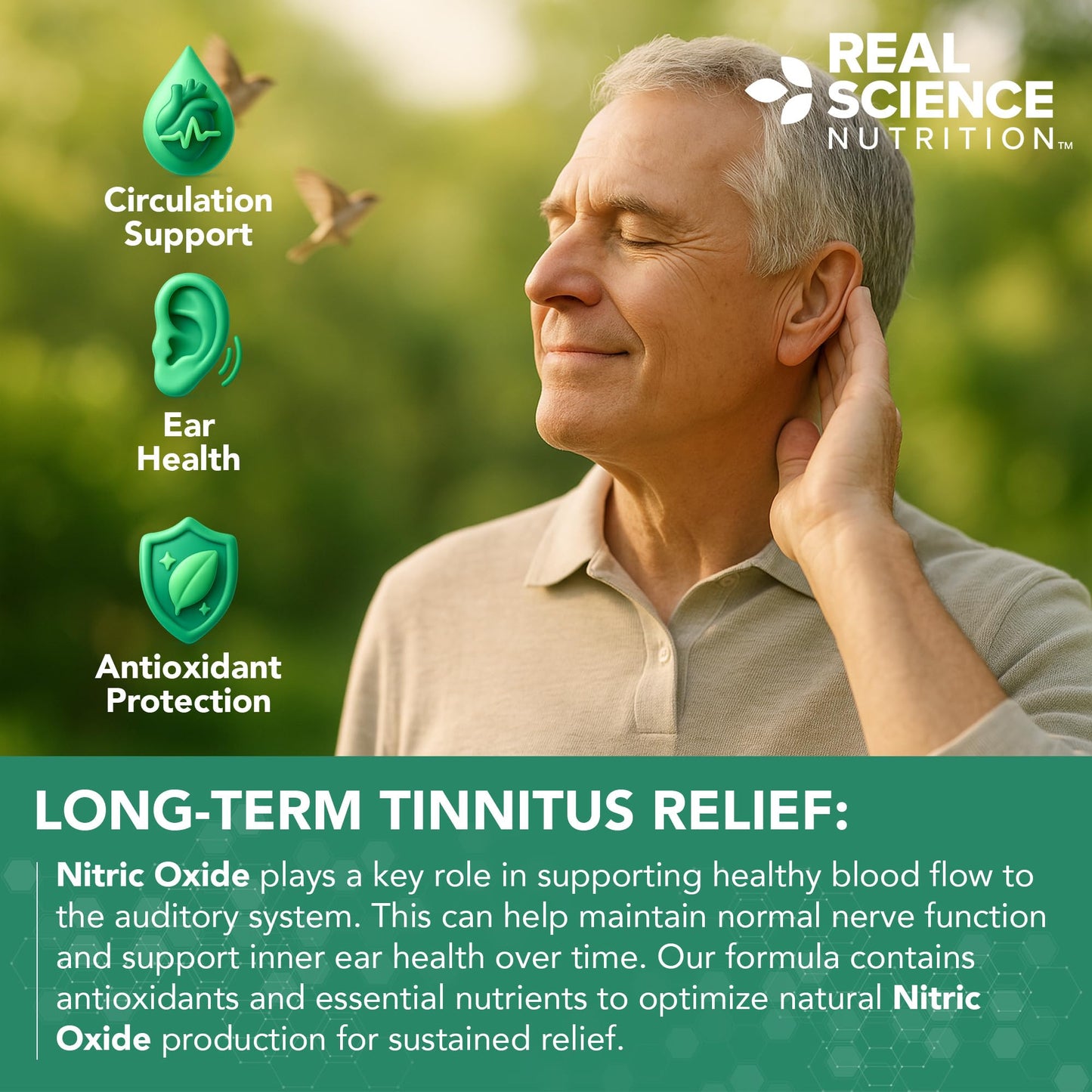 Real Science Nutrition Tinnex Miracle Tinnitus Relief Supplement Capsules 60 Count