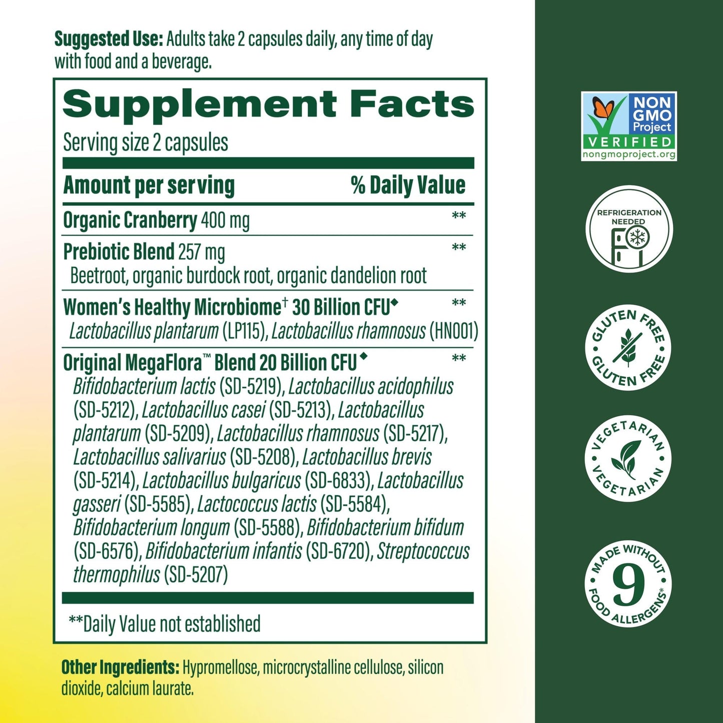 MegaFood MegaFlora Probiotics and Prebiotics for Women 60 Capsules
