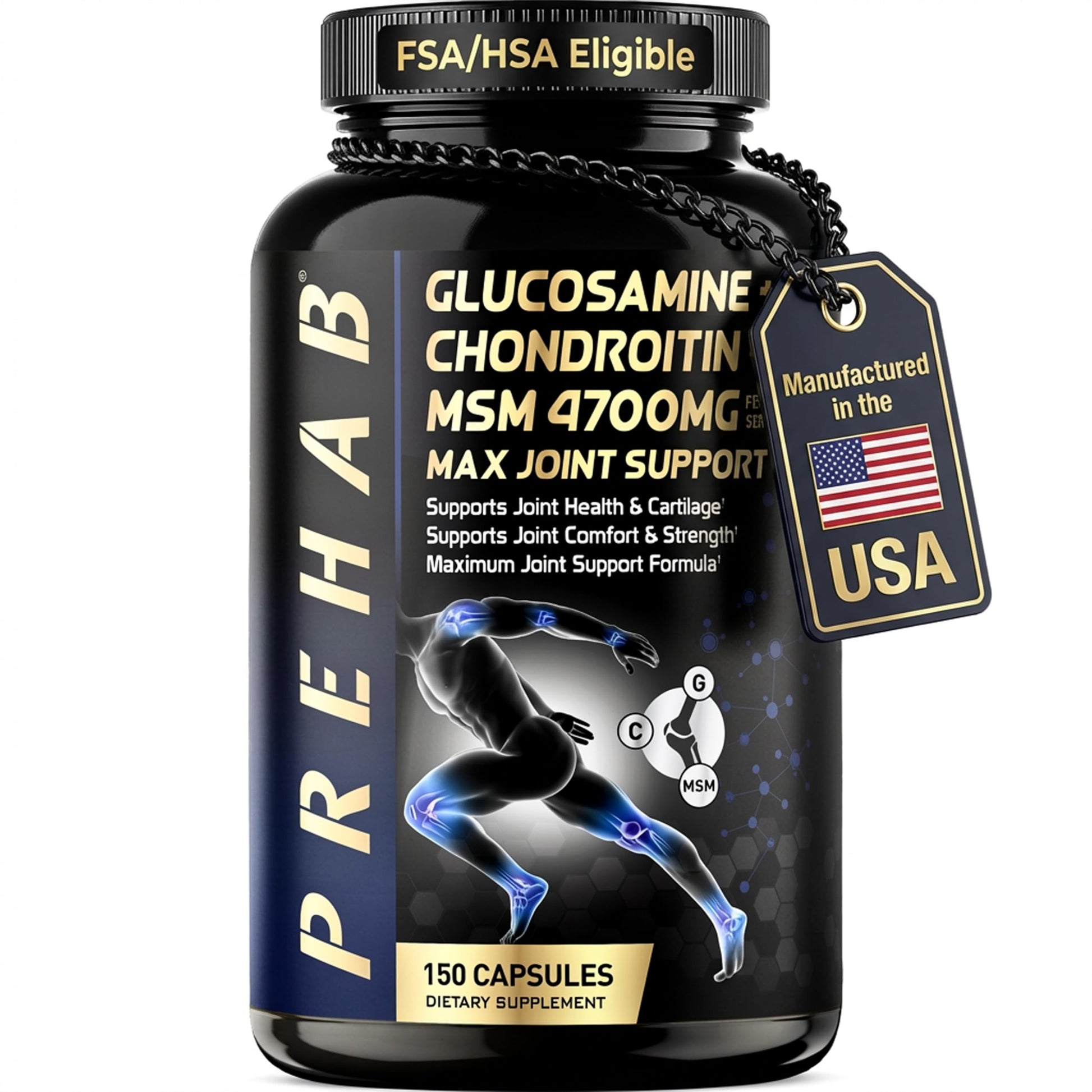 PREHAB Glucosamine Chondroitin MSM Capsule 150 Count