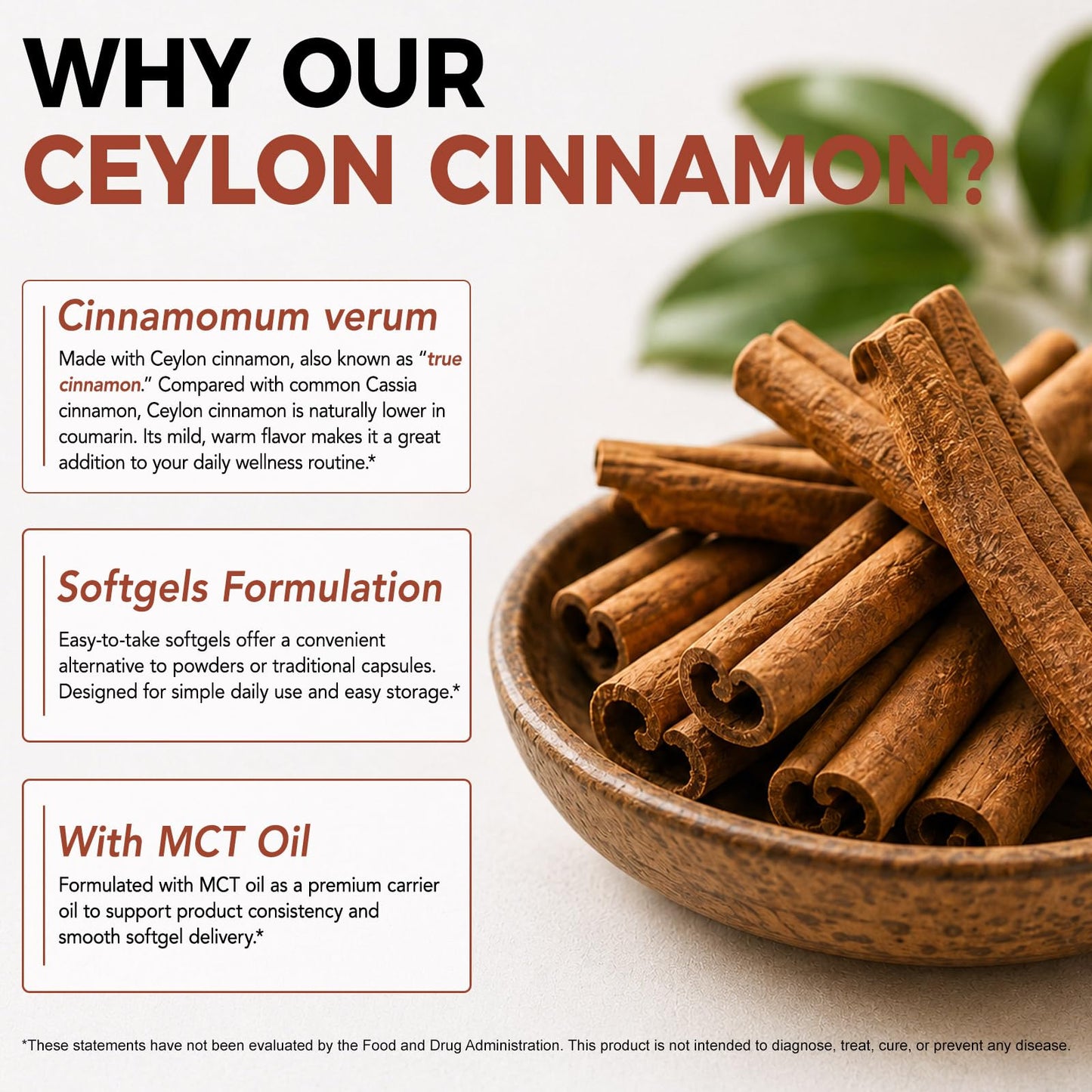 HuaangMaox Ceylon Cinnamon Softgels Capsule 120 Count