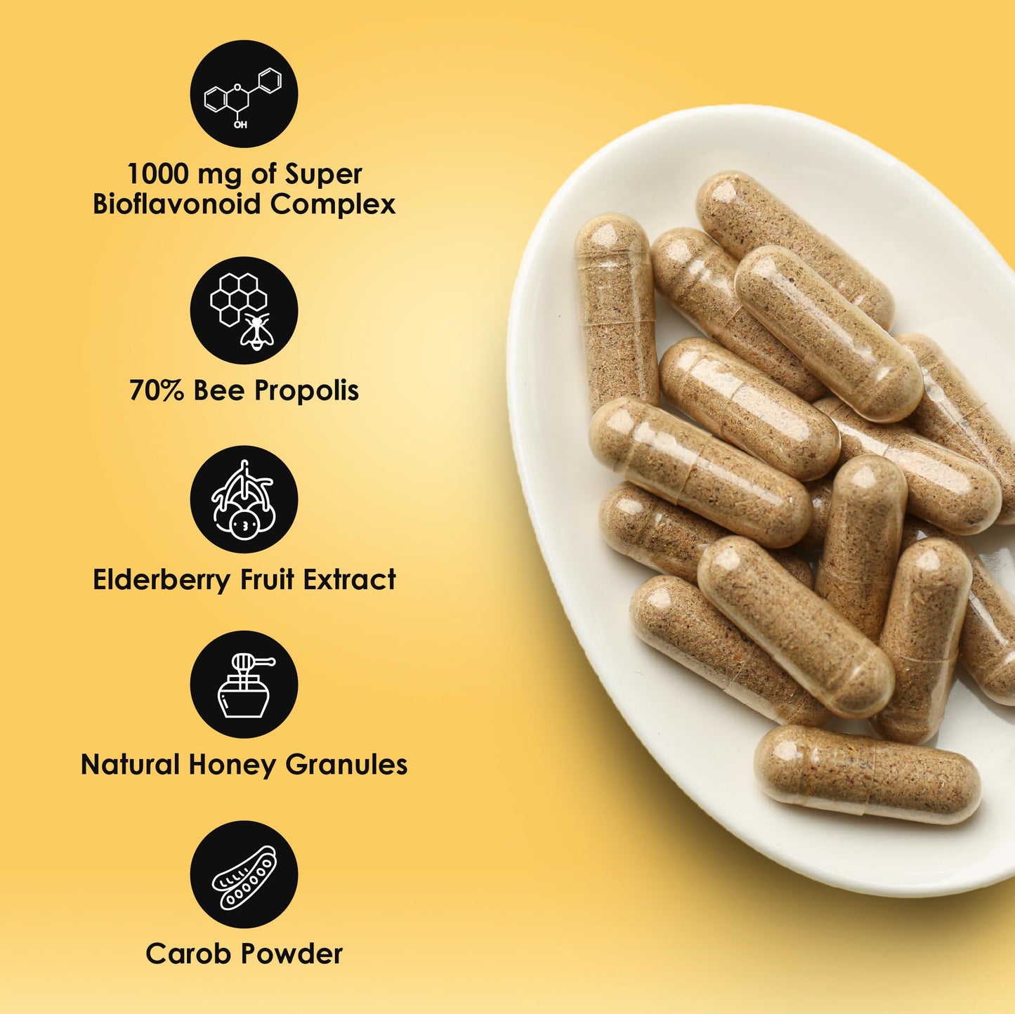Rawleigh Honeybee Propolis & Elderberry Capsules, 180 Count
