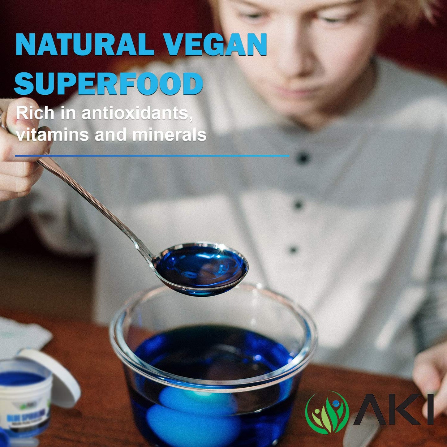 AKI ORGANIC E18 Grade Blue Spirulina Powder 2 oz