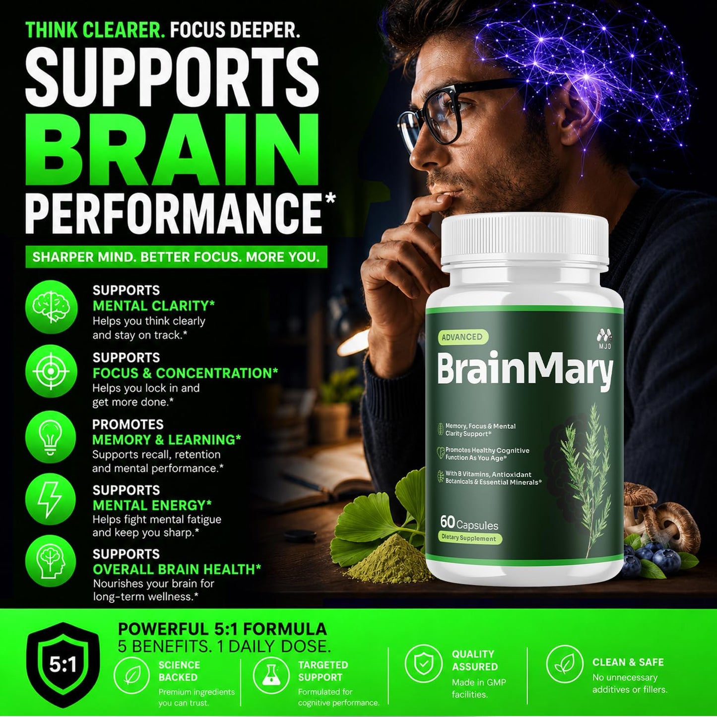 MJO BrainMary Capsules 180 Capsules