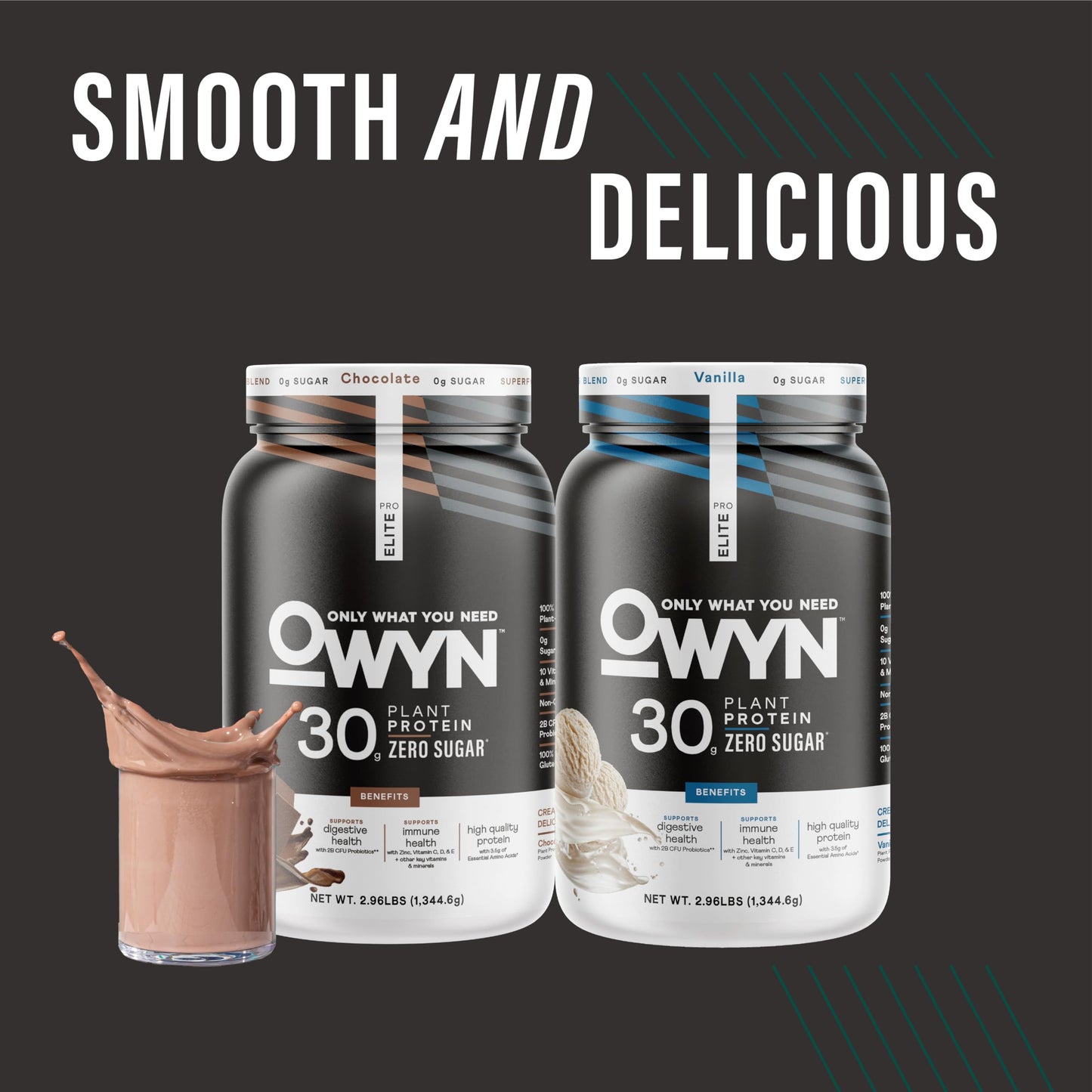 OWYN Only What You Need Pro Elite Chocolate Flavored Protein Powder, 2.96 lb