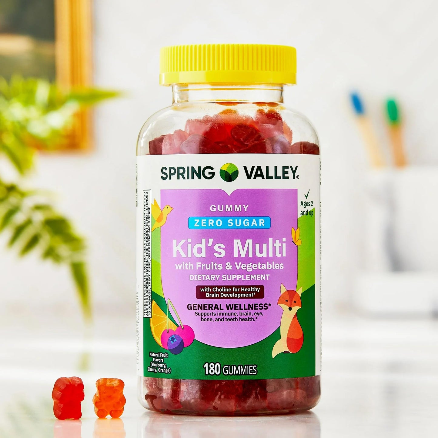 SUREFECT Spring Valley Zero Sugar Kids Multivitamin Gummies with Fruits & Vegetables, 180 Gummies
