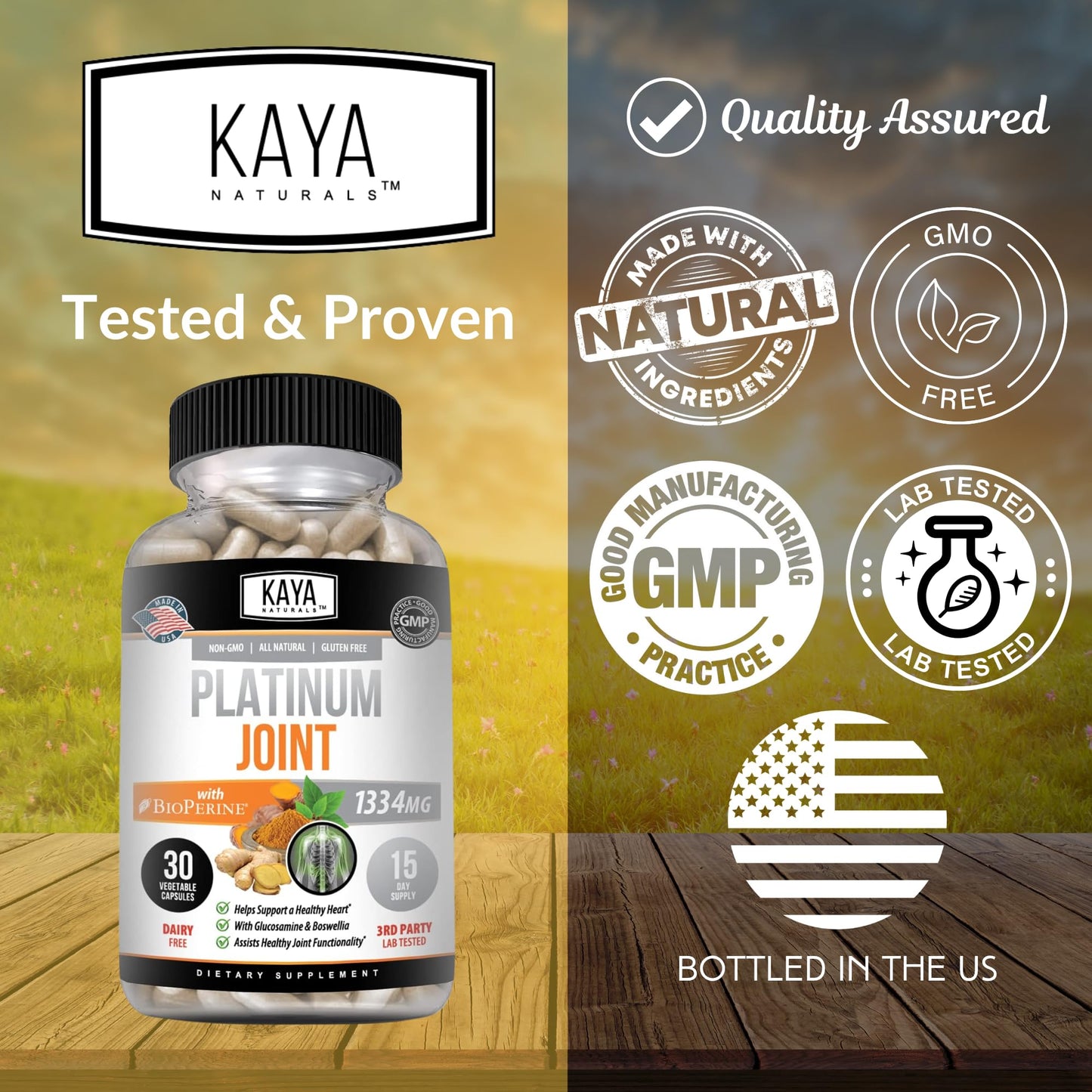 Kaya Naturals Platinum Mobility Turmeric Capsule, 60 Count