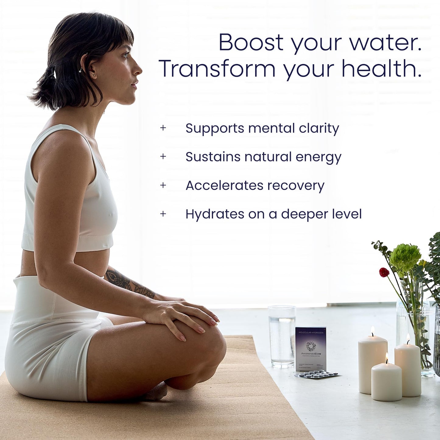 AwakenedCore Hydrogen Water Tablets - Molecular H2 Magnesium 12 PPM - 30 Count