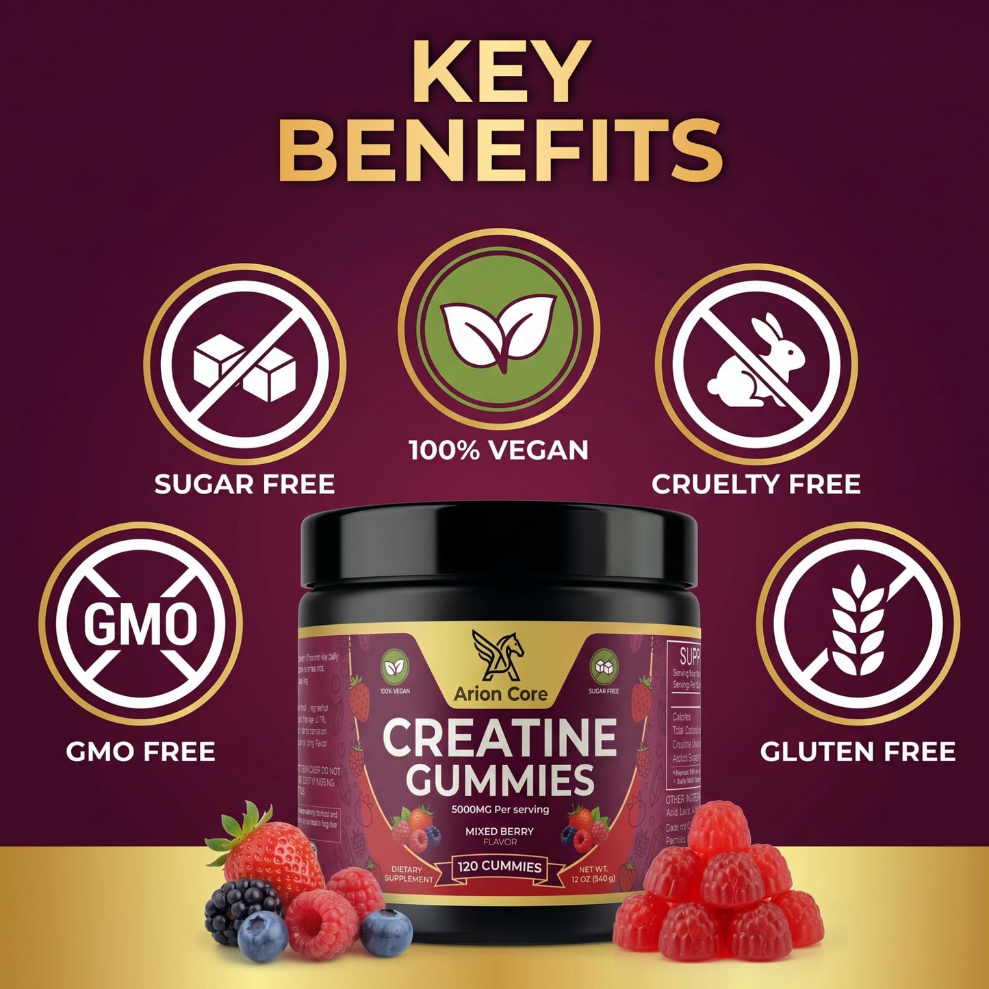 Arion Core Creatine Gummies 60 Gummies