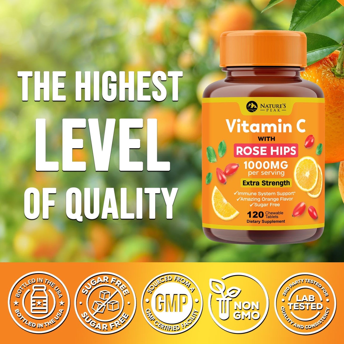 Nature's Peak Vitamin C 1000mg Tablet, 120 Tablets