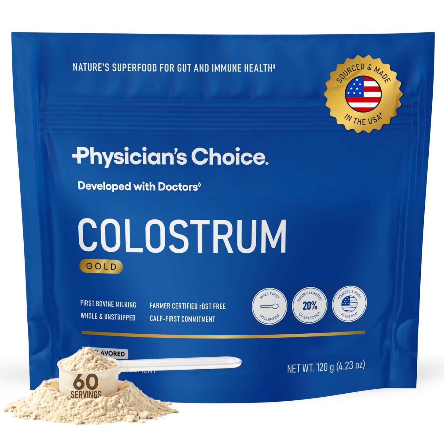 Physician's CHOICE Colostrum Gold Powder, 60 Servings
