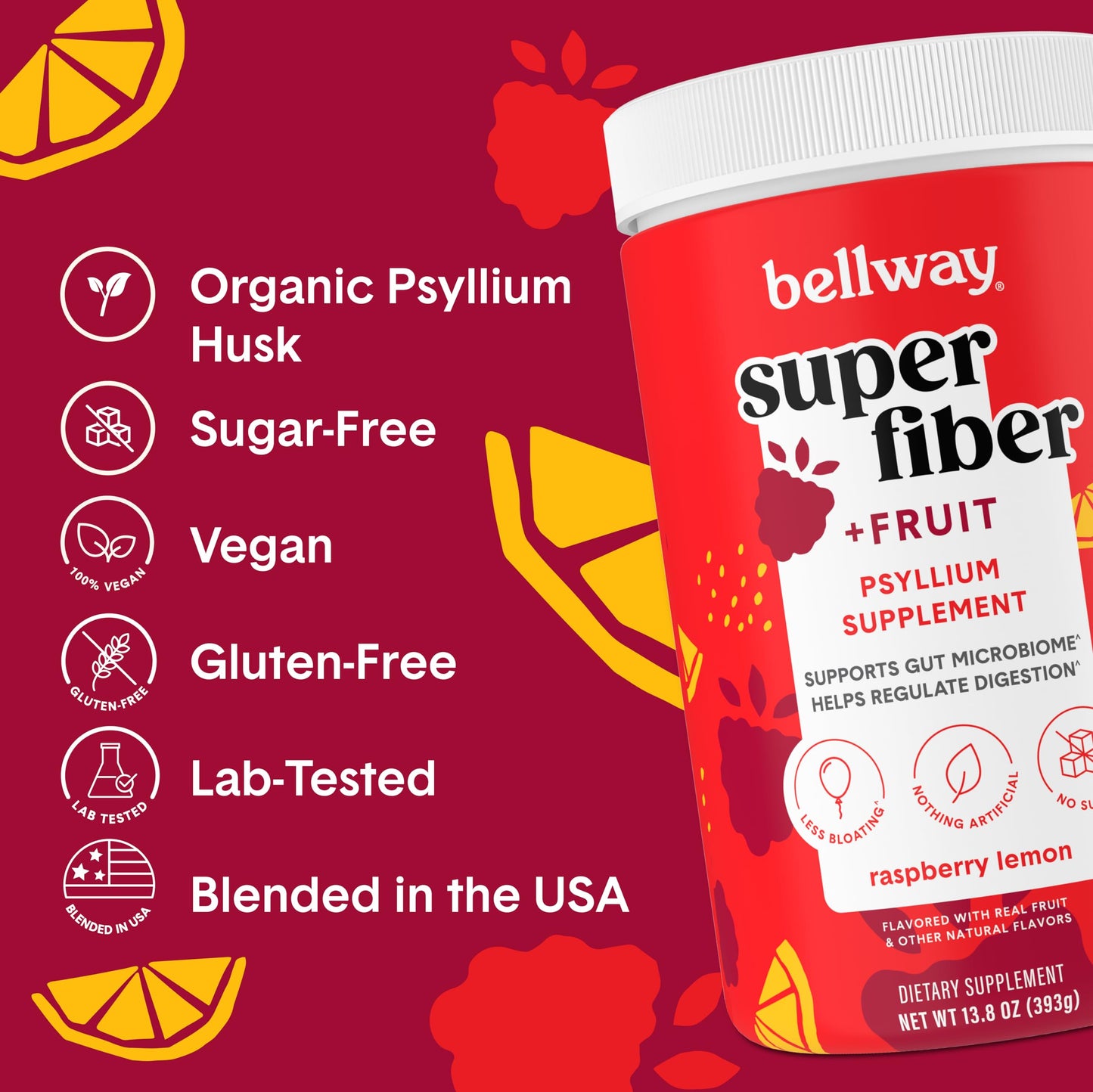 Bellway Super Fiber Powder + Fruit, Raspberry Lemon Super Fiber 2 Gummies