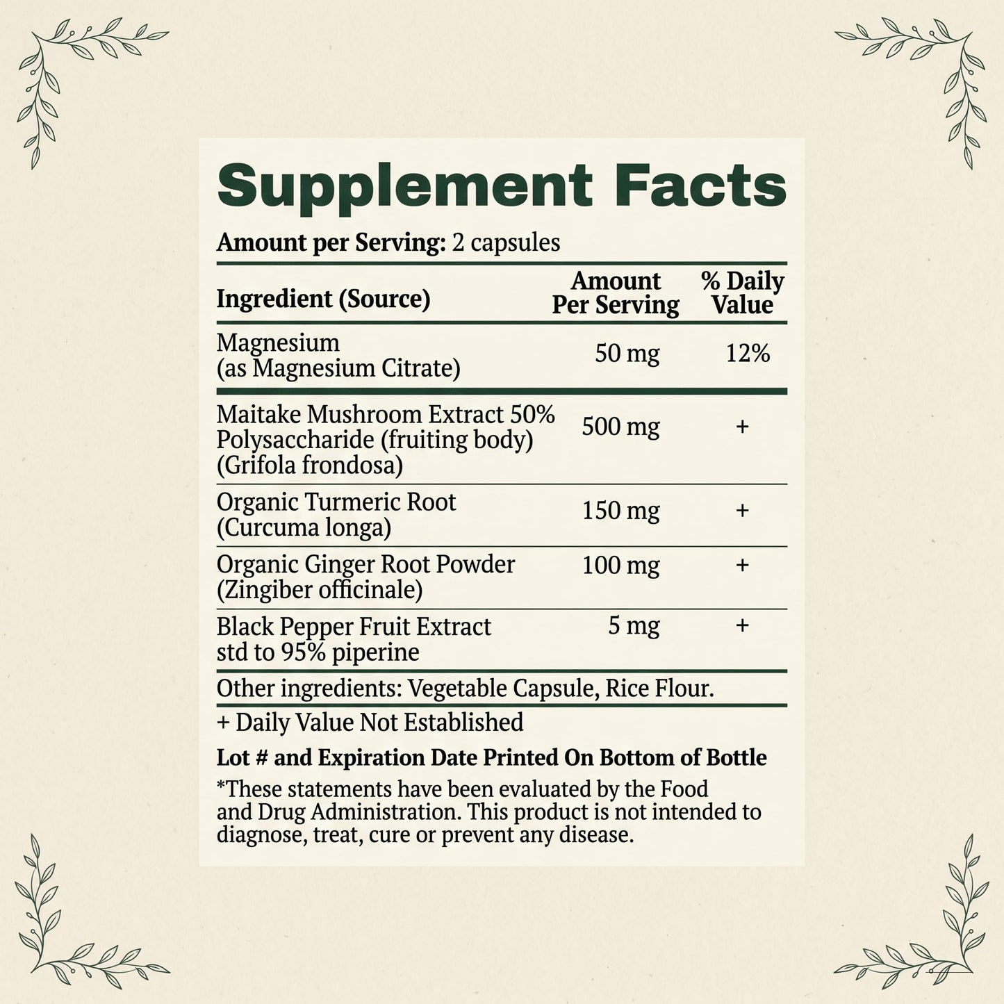 RootedLabs Maitake Mushroom Capsules 120 Count
