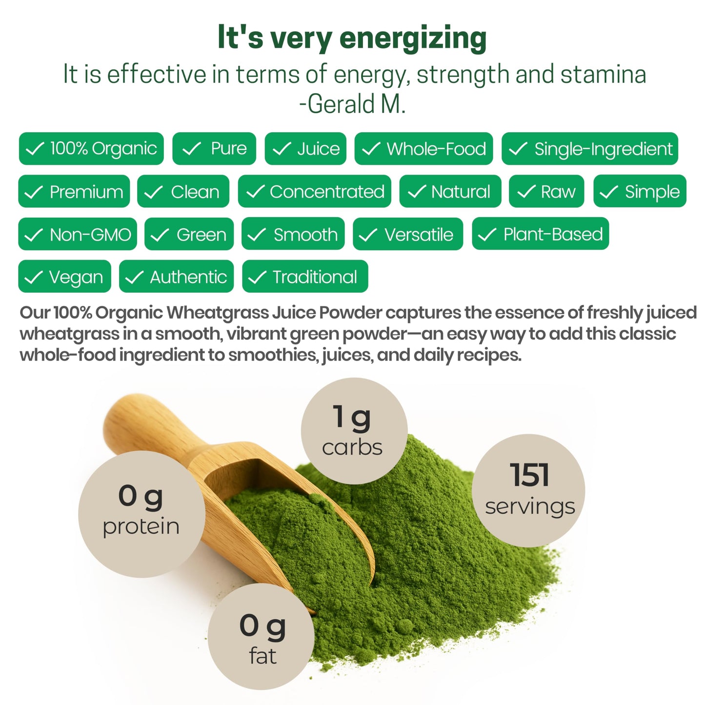 Z Natural Foods Organic Wheat Grass Juice Powder 16 oz