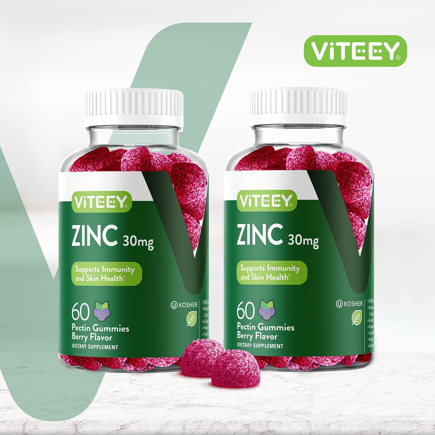 Viteey Zinc Gummies for Women and Men 30mg, 120 Gummies