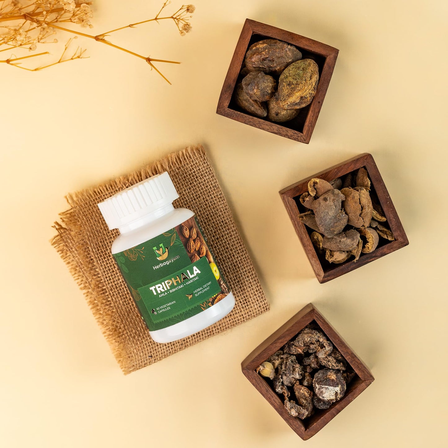 Herbogayam Triphala 500 mg Capsules, 60 Count